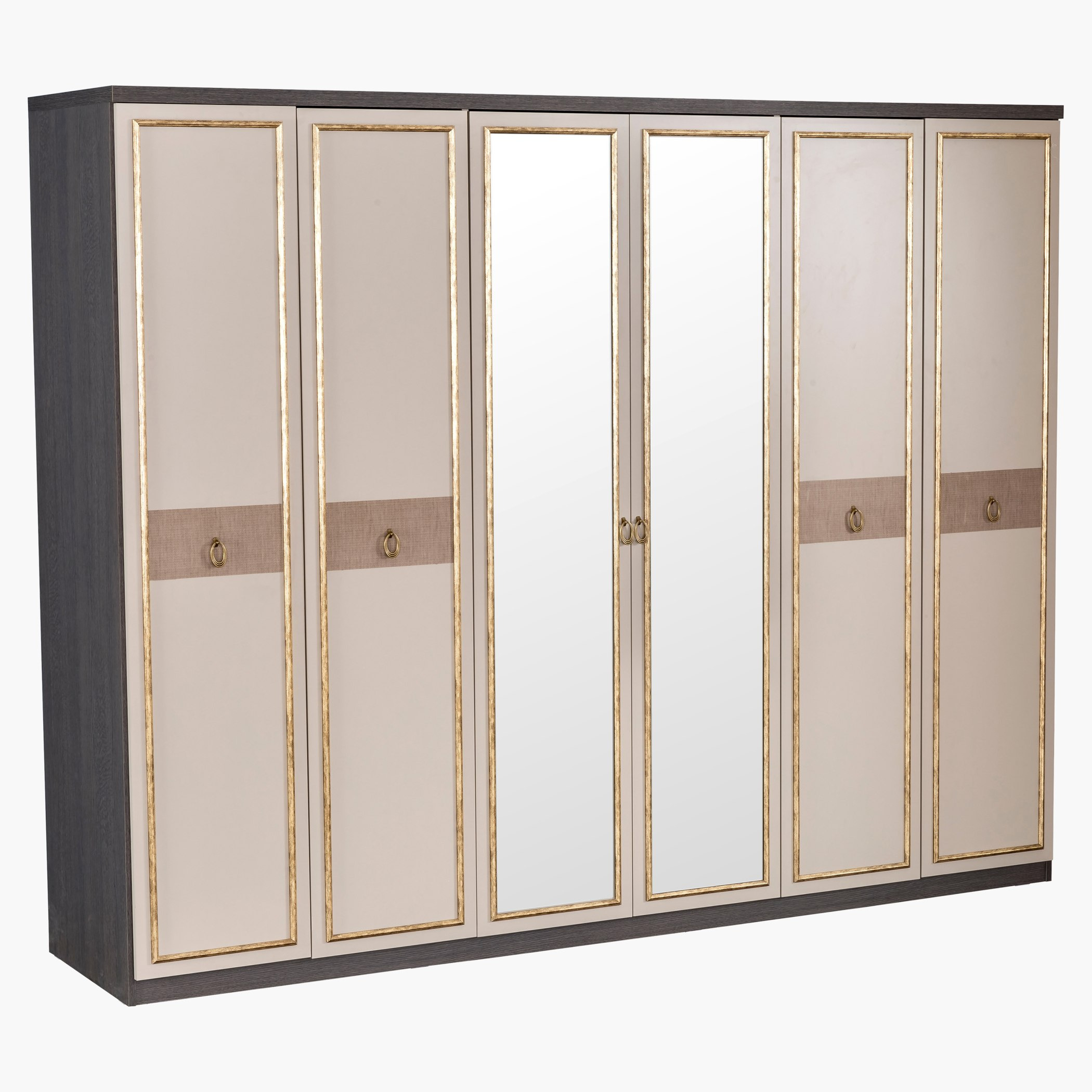 Kansas 6-Door Wardrobe with Mirror-hbxfurniture-wardrobes-image-1