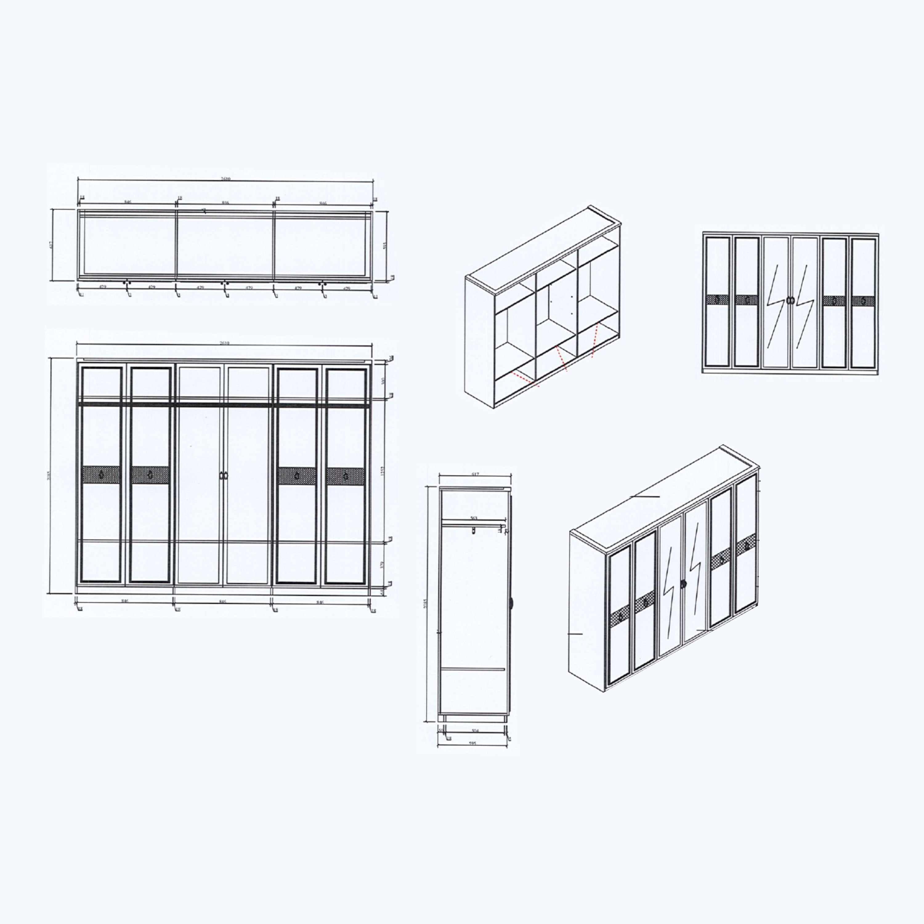 Kansas 6-Door Wardrobe with Mirror-hbxfurniture-wardrobes-image-5
