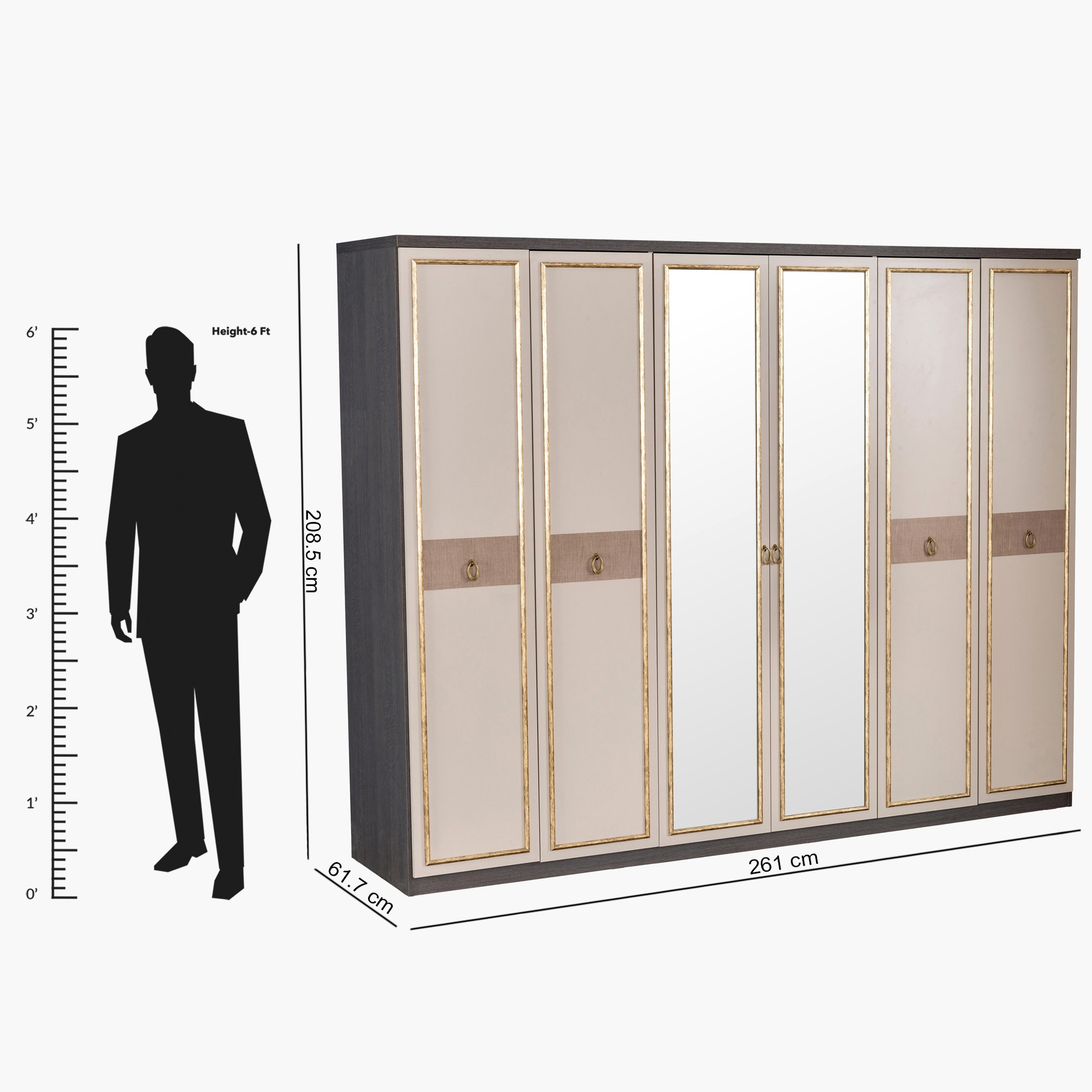 Kansas 6-Door Wardrobe with Mirror-hbxfurniture-wardrobes-image-6