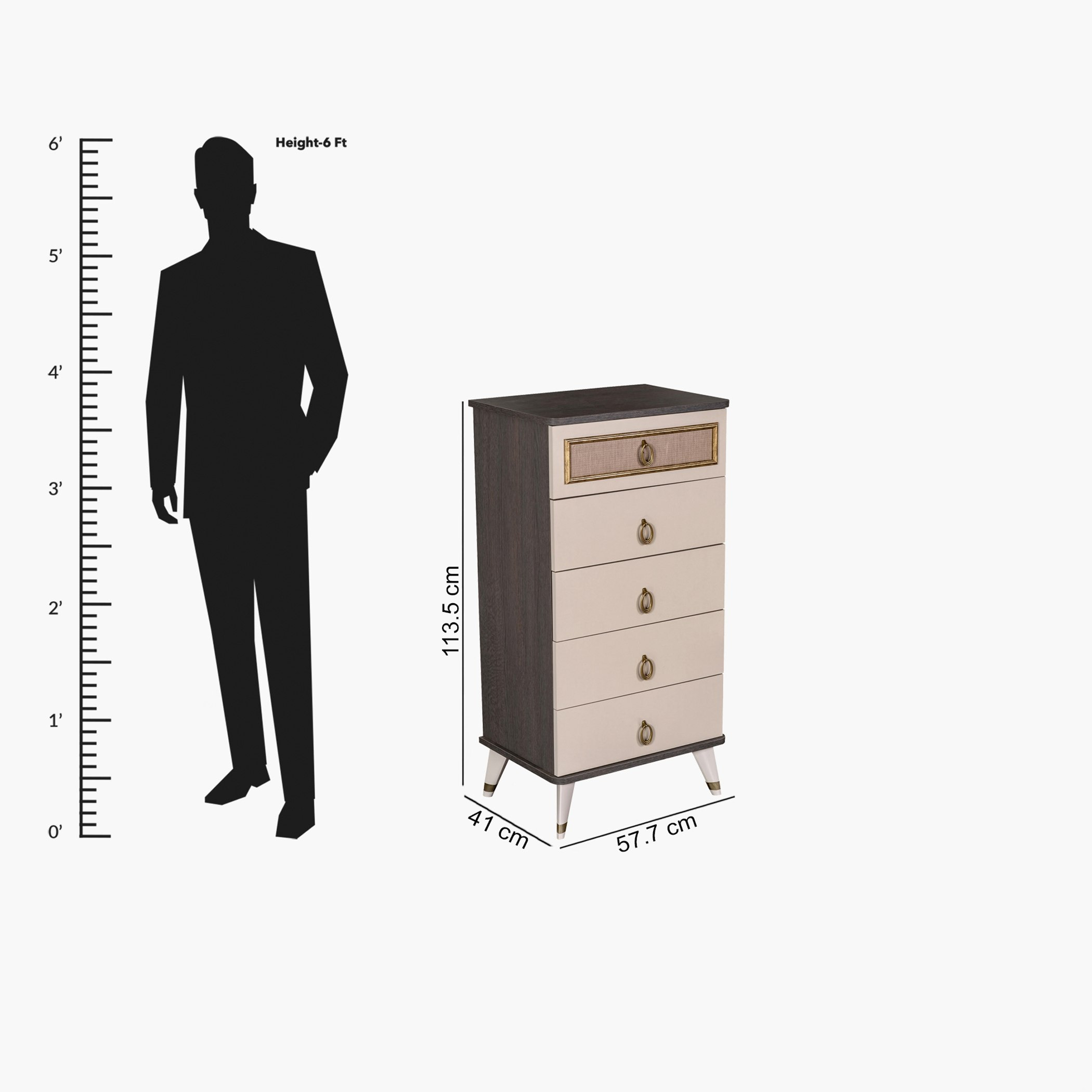 وحدة تخزين بـ 5 أدراج من كانساس-hbxfurniture-dressersandchests-chestofdrawers-image-7