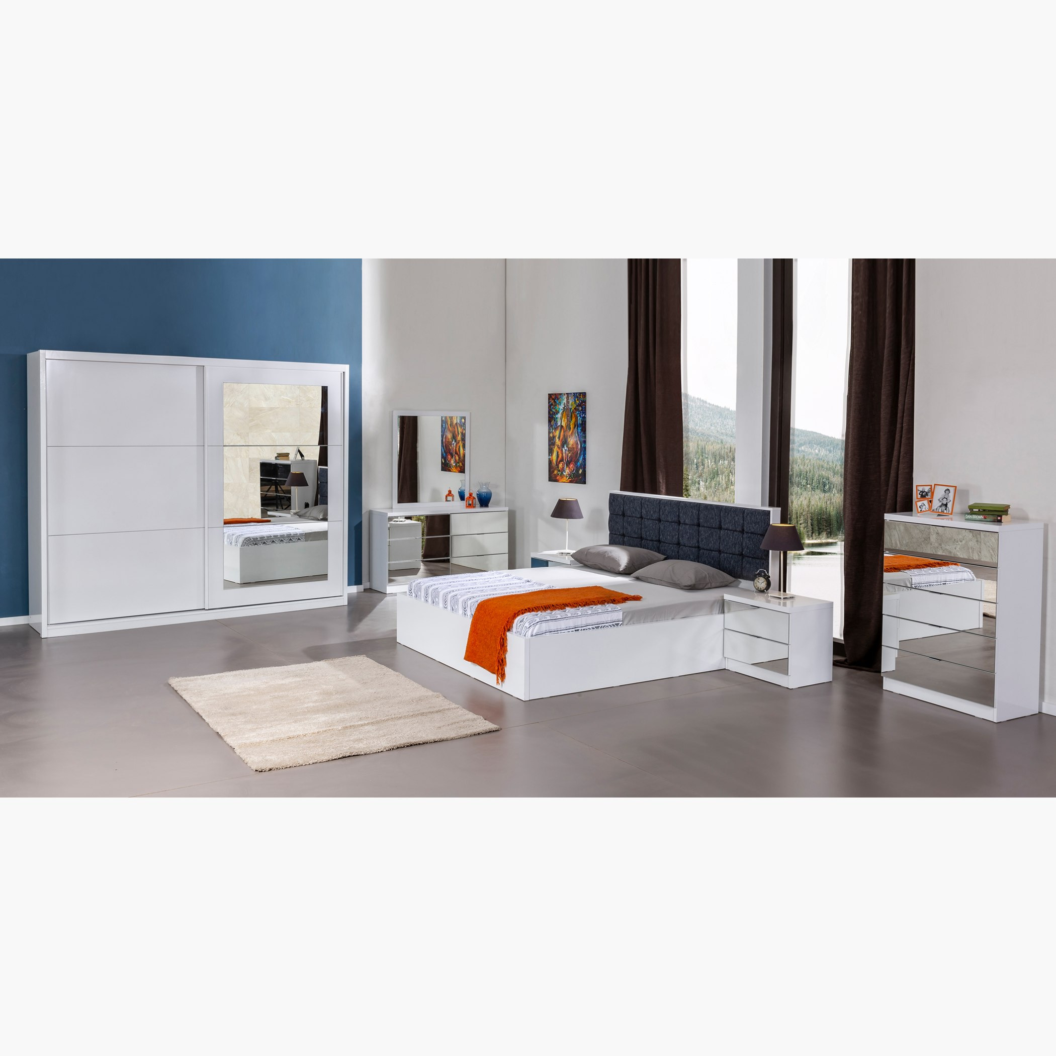 طاولة تزيين رئيسية بـ 6 أدراج ومرآة أمامية من ريفليكشن-hbxfurniture-bedroom-dressersandmirrors-image-5