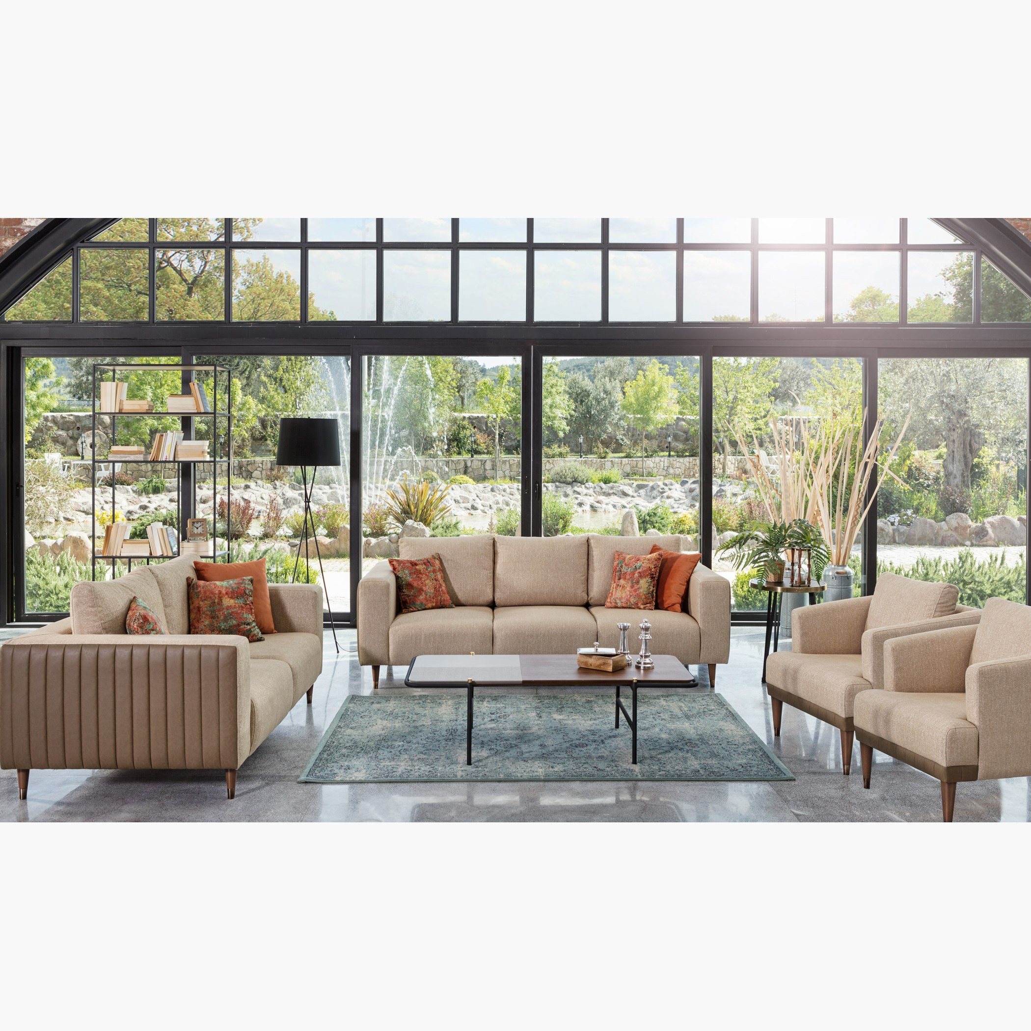 طقم كنب 3+2+1+1 بـ6 وسائد منفصلة من شيلون-hbxlivingroom-sofasandarmchairs-sofas-image-1