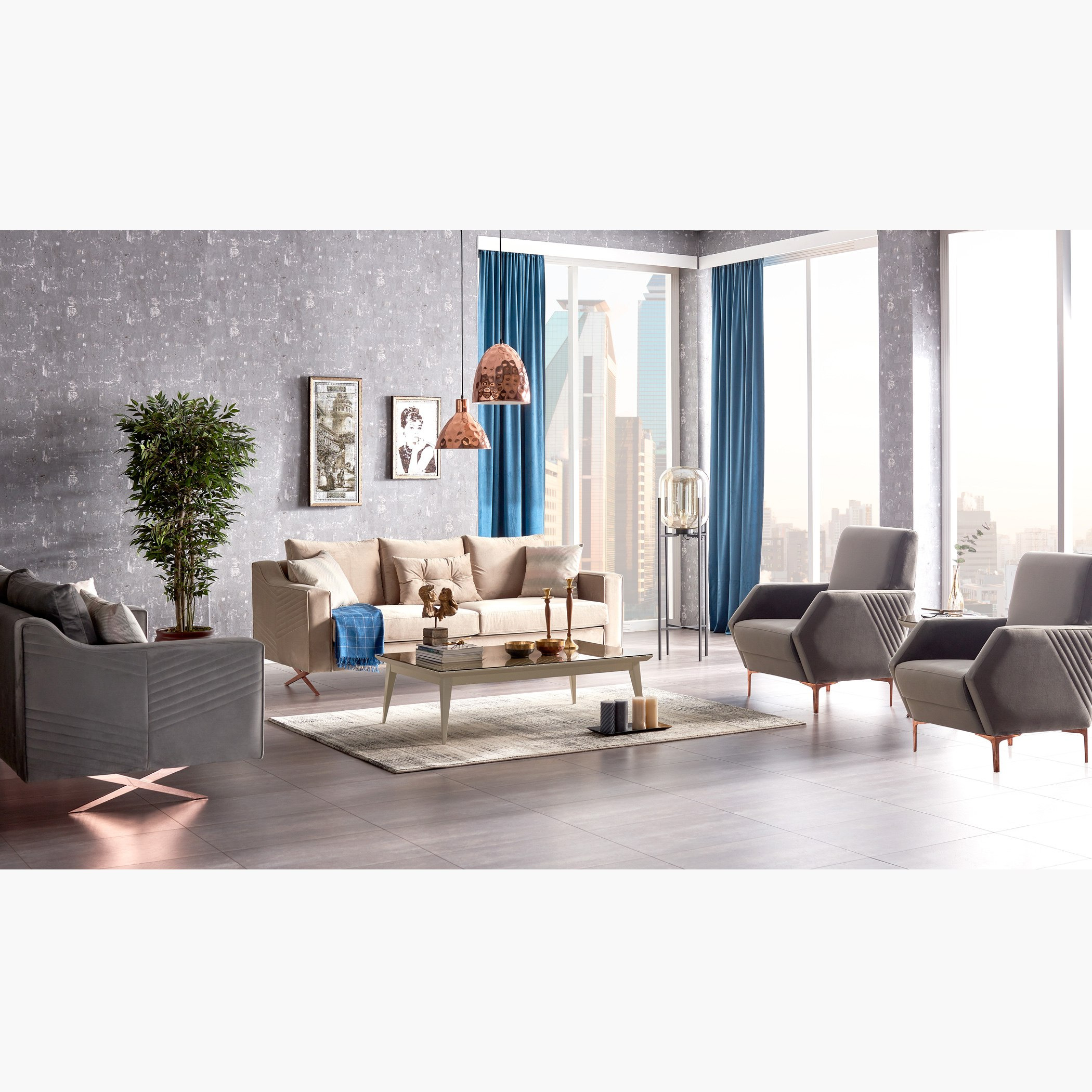 مجموعة كنبة 3 + 2 + 1 + 1 مع 6 وسائد مبعثرة من فيلفو-hbxlivingroom-sofasandarmchairs-sofas-image-1