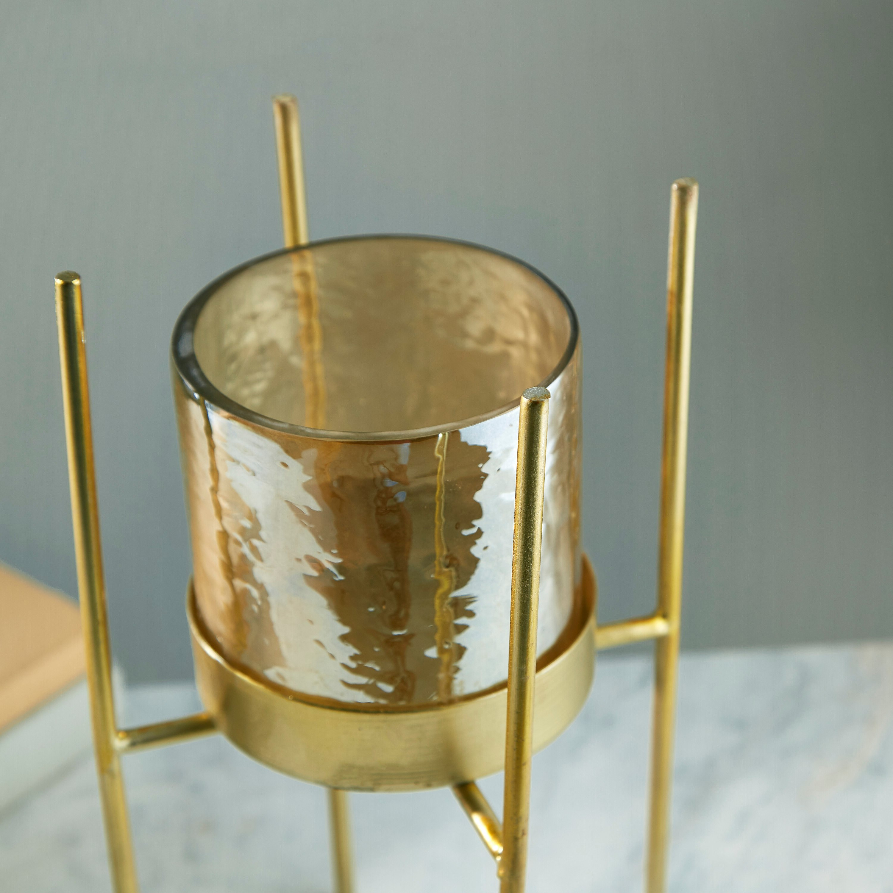حامل شموع من المعدن والزجاج من إيفانا - 28 سم-hbxlivingroom-decorandaccessories-candleholders-image-3