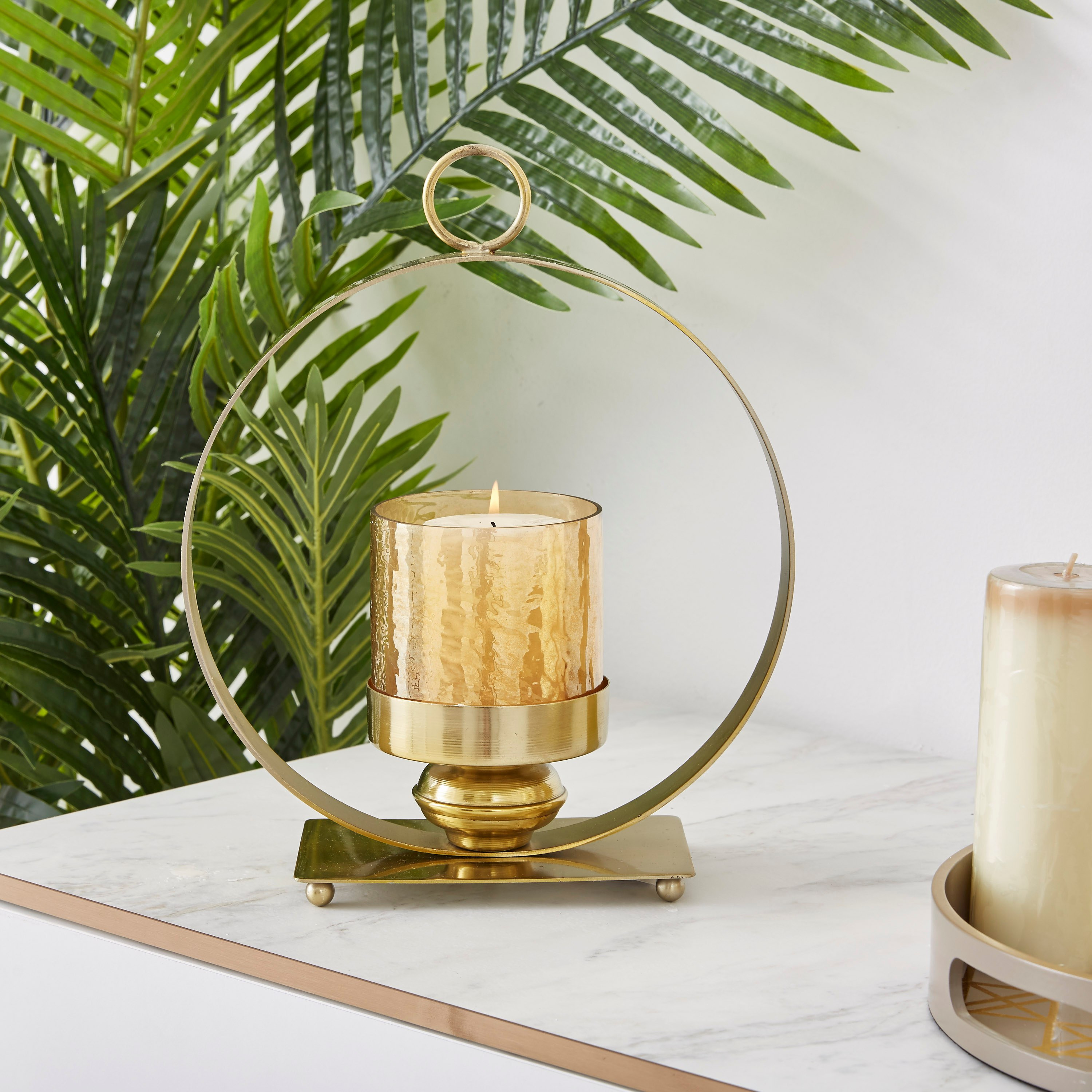 حامل شموع من المعدن والزجاج من إيفانا - 31 سم-hbxlivingroom-decorandaccessories-candleholders-image-1