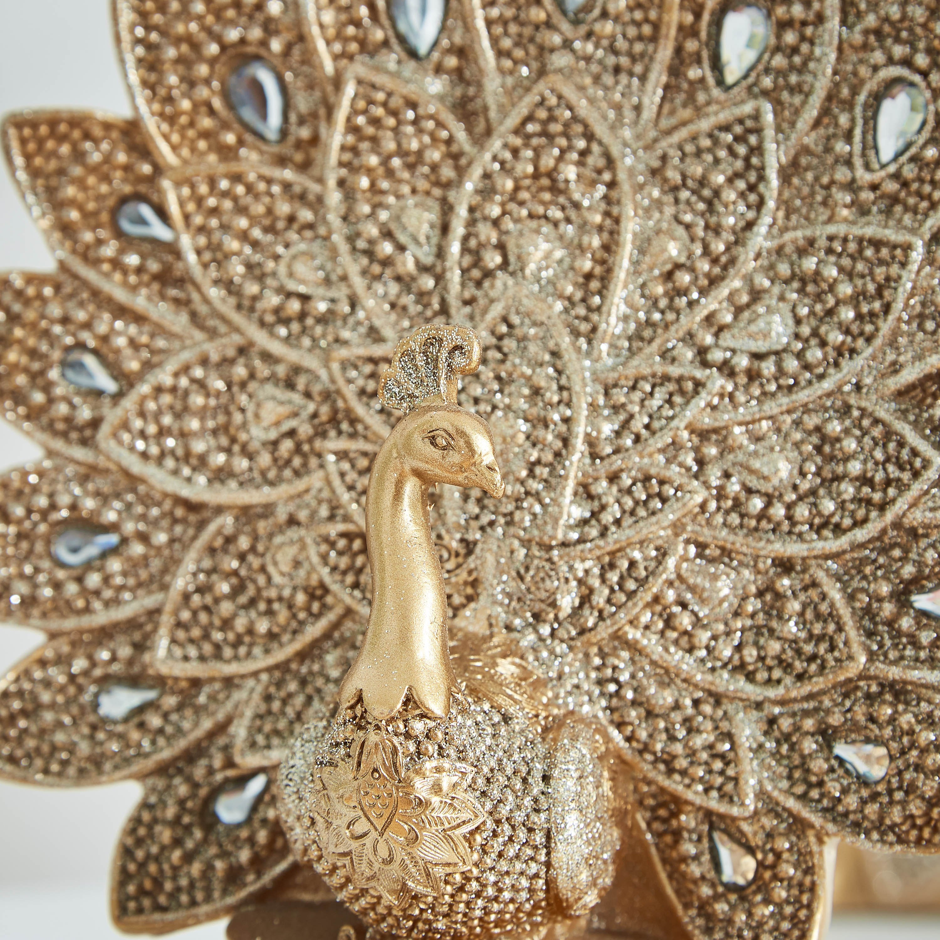 تمثال بوليريسين طاووس مع حامل شموع - كوينتين-hbxlivingroom-decorandaccessories-candleholders-image-3