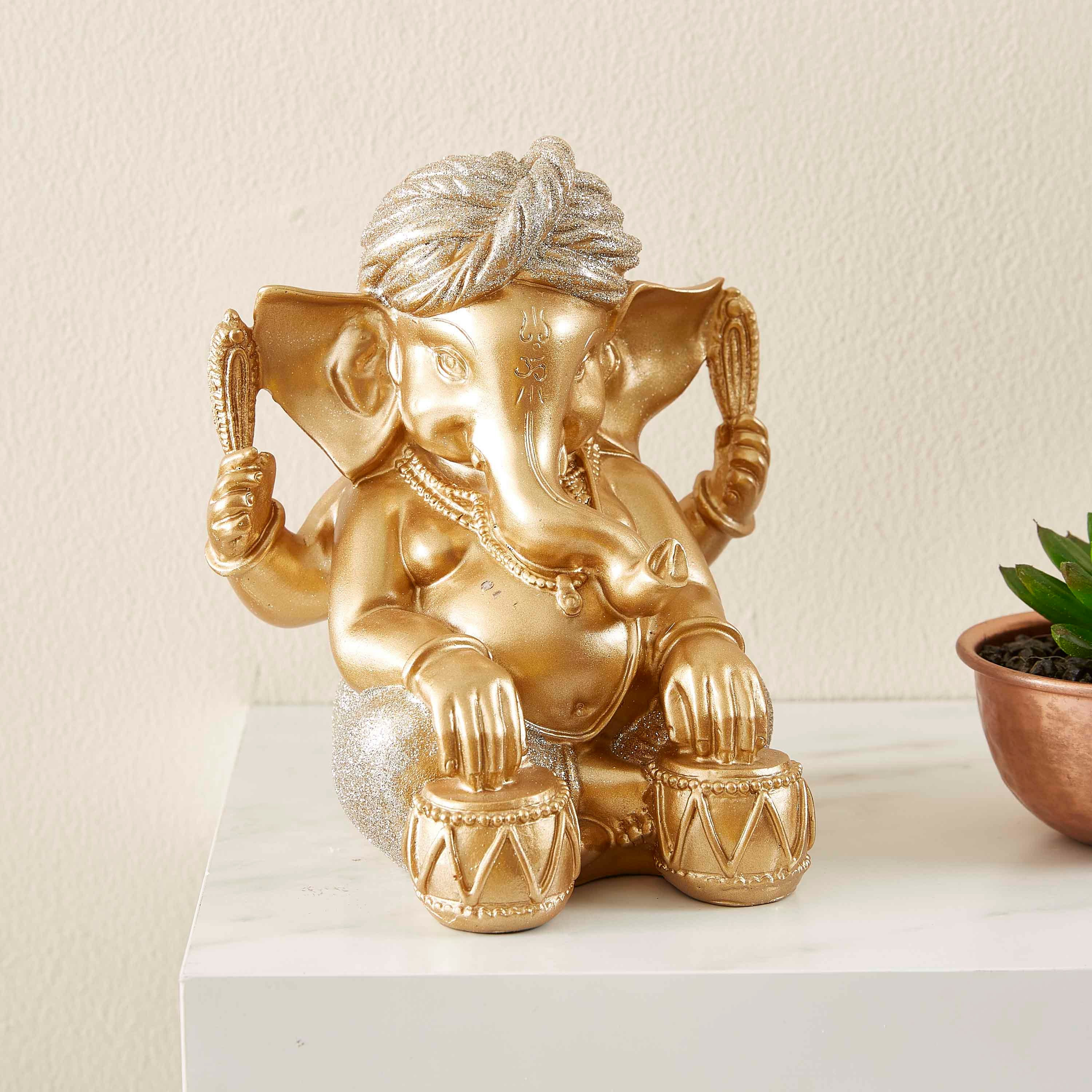 تمثال غانيشا مزيّن يلعب على الطبلة بولسيرين - كيونتين-hbxhomeware-homedecor-figurinesandornaments-image-1