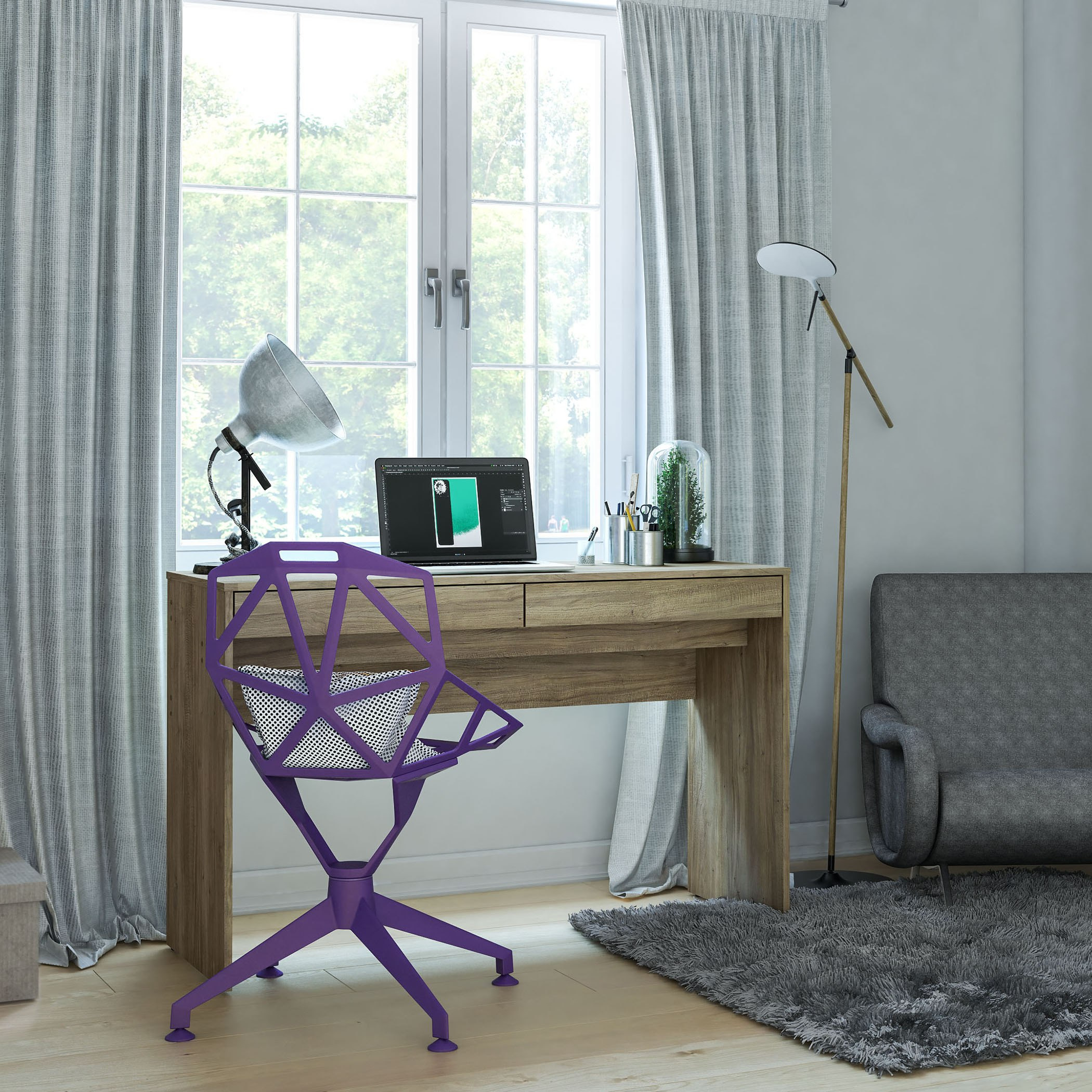 Lindoia 2-Drawer Study Desk-hbxfurniture-office-desks-image-6
