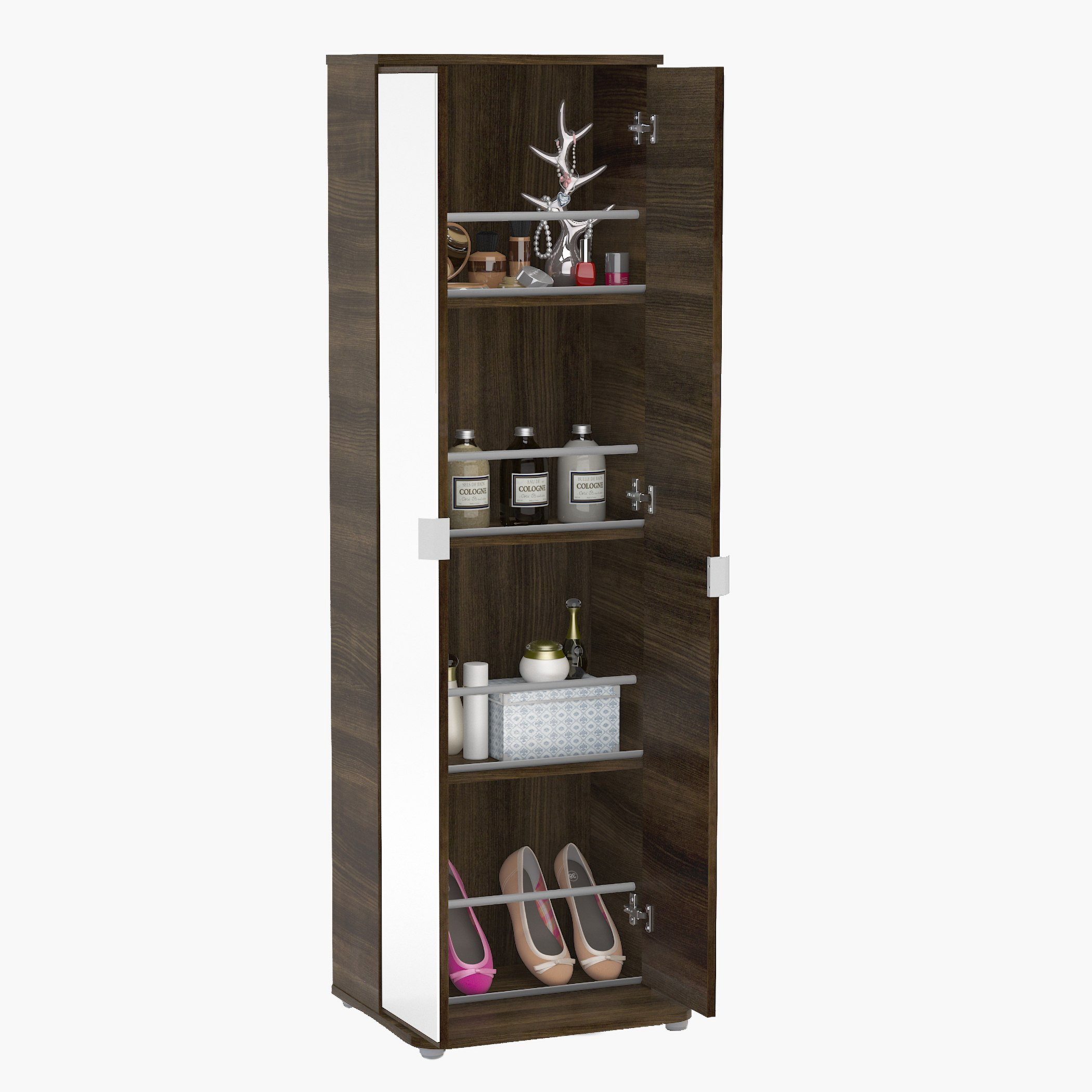 خزانة أحذية لـ20 زوج بـ4 طوابق وبابين بمرآة من ميرو-hbxbedroom-shoecabinetsandracks-image-3