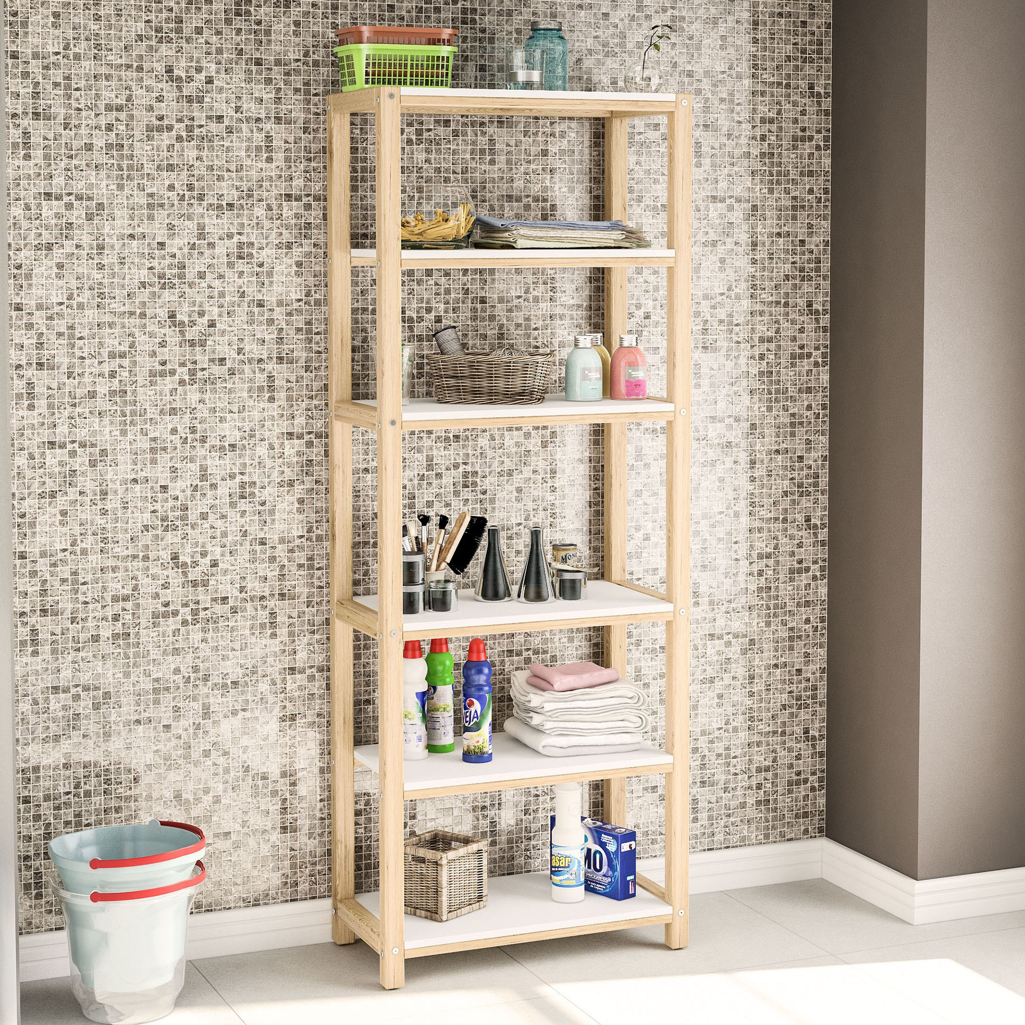 خزانة كتب 5 أرفف من أدلير - 35x68x180 سم-hbxfurniture-office-bookcases-image-3