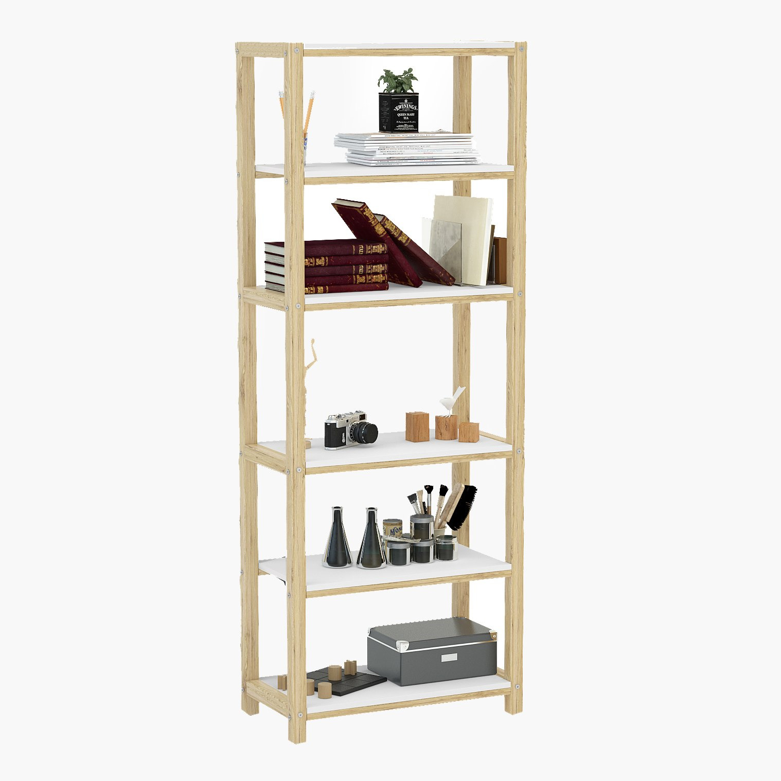 خزانة كتب 5 أرفف من أدلير - 35x68x180 سم-hbxfurniture-office-bookcases-image-4