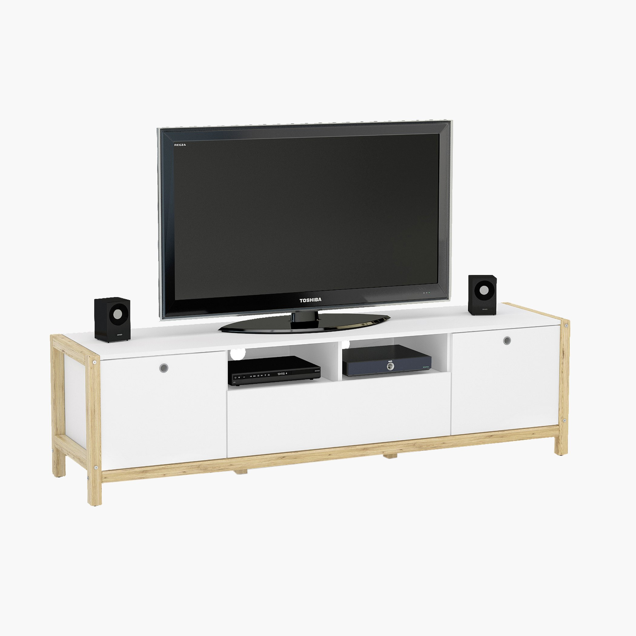 وحدة تلفزيون منخفضة بدرج واحد وبابين لأجهزة التلفاز حتي 70 بوصة من أدلير-hbxlivingroom-mediaunitsandstorage-tvunits-image-3