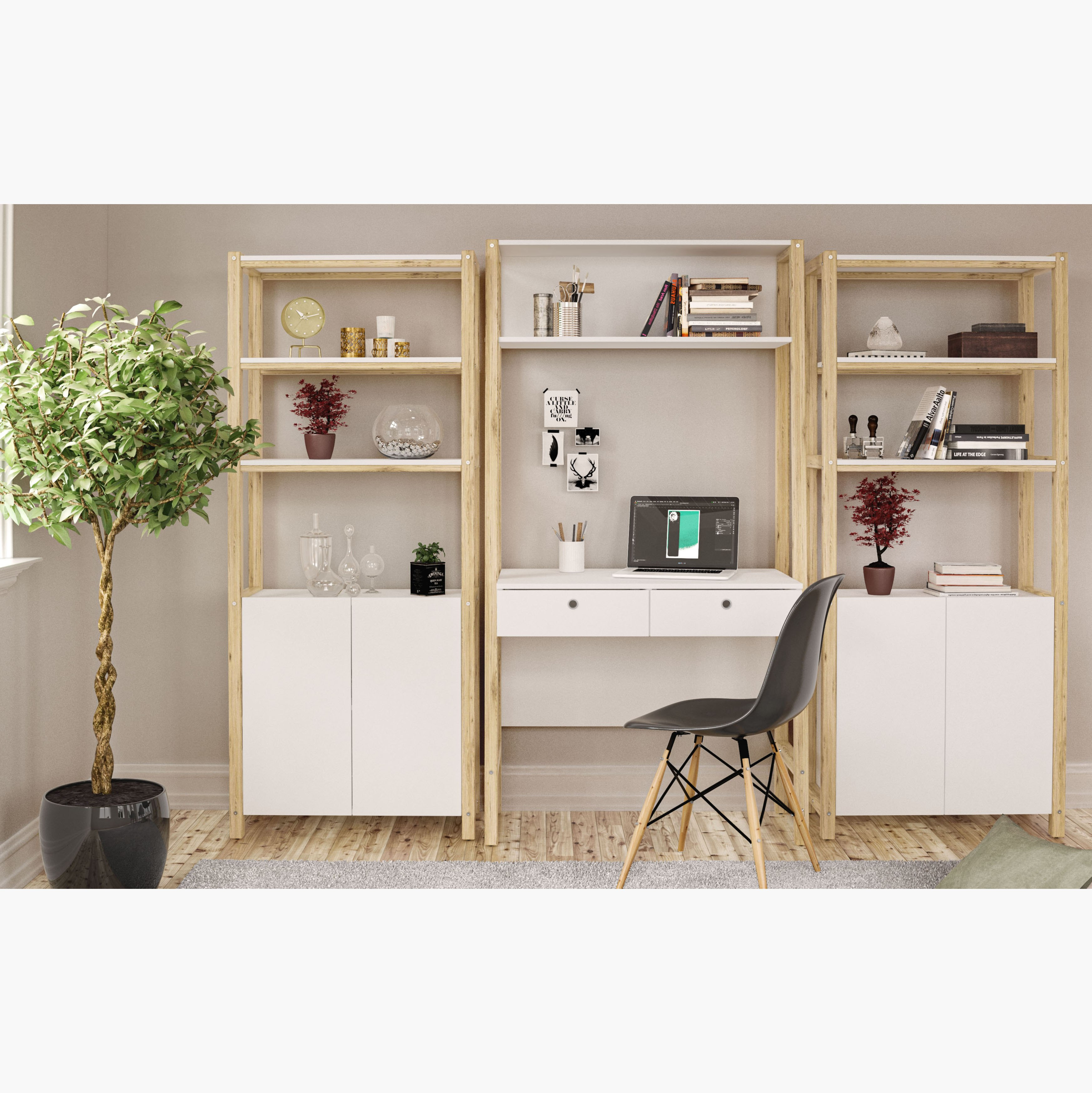 مكتب دراسة طويل بدرجين من أدلير-hbxfurniture-office-desks-image-11