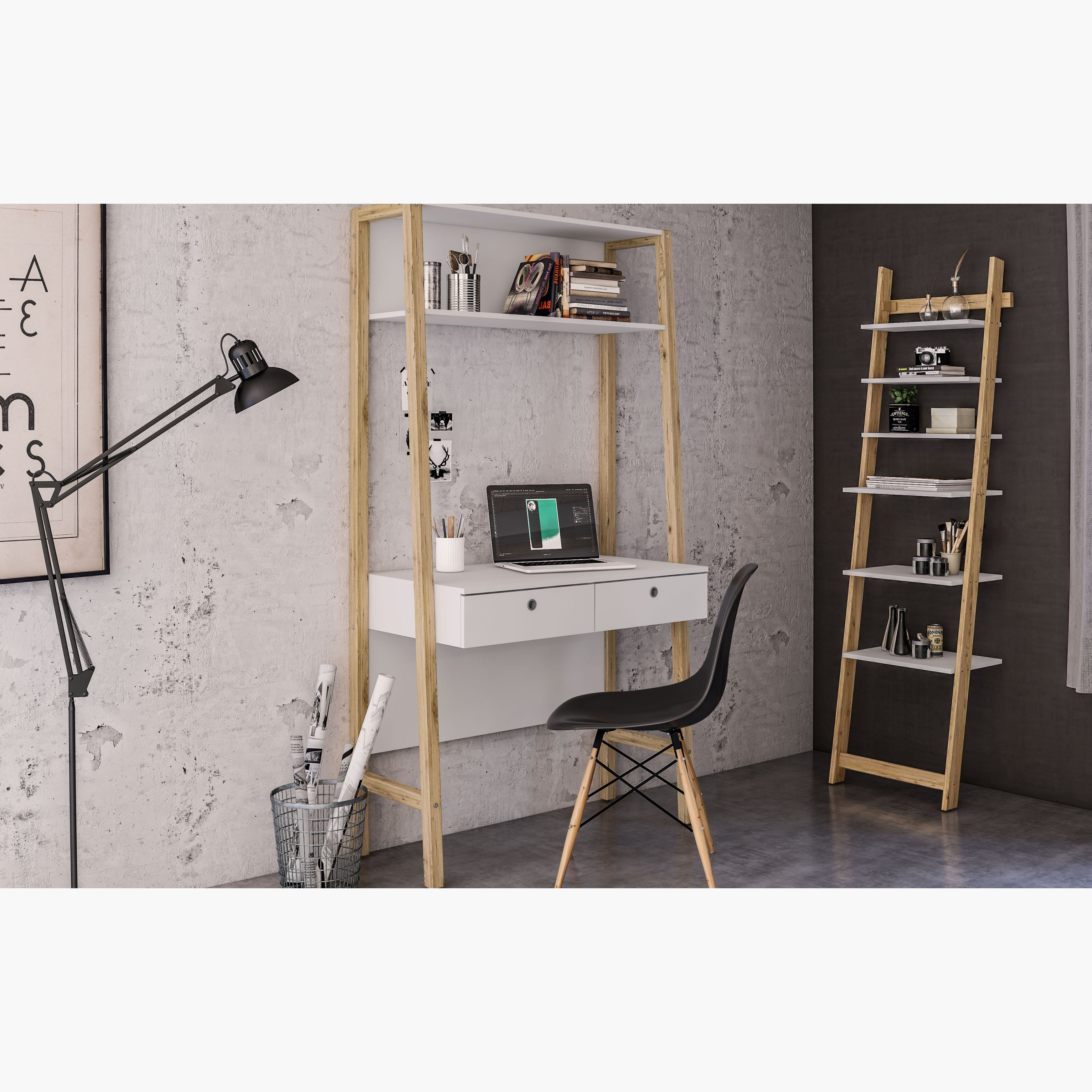 مكتب دراسة طويل بدرجين من أدلير-hbxfurniture-office-desks-image-14
