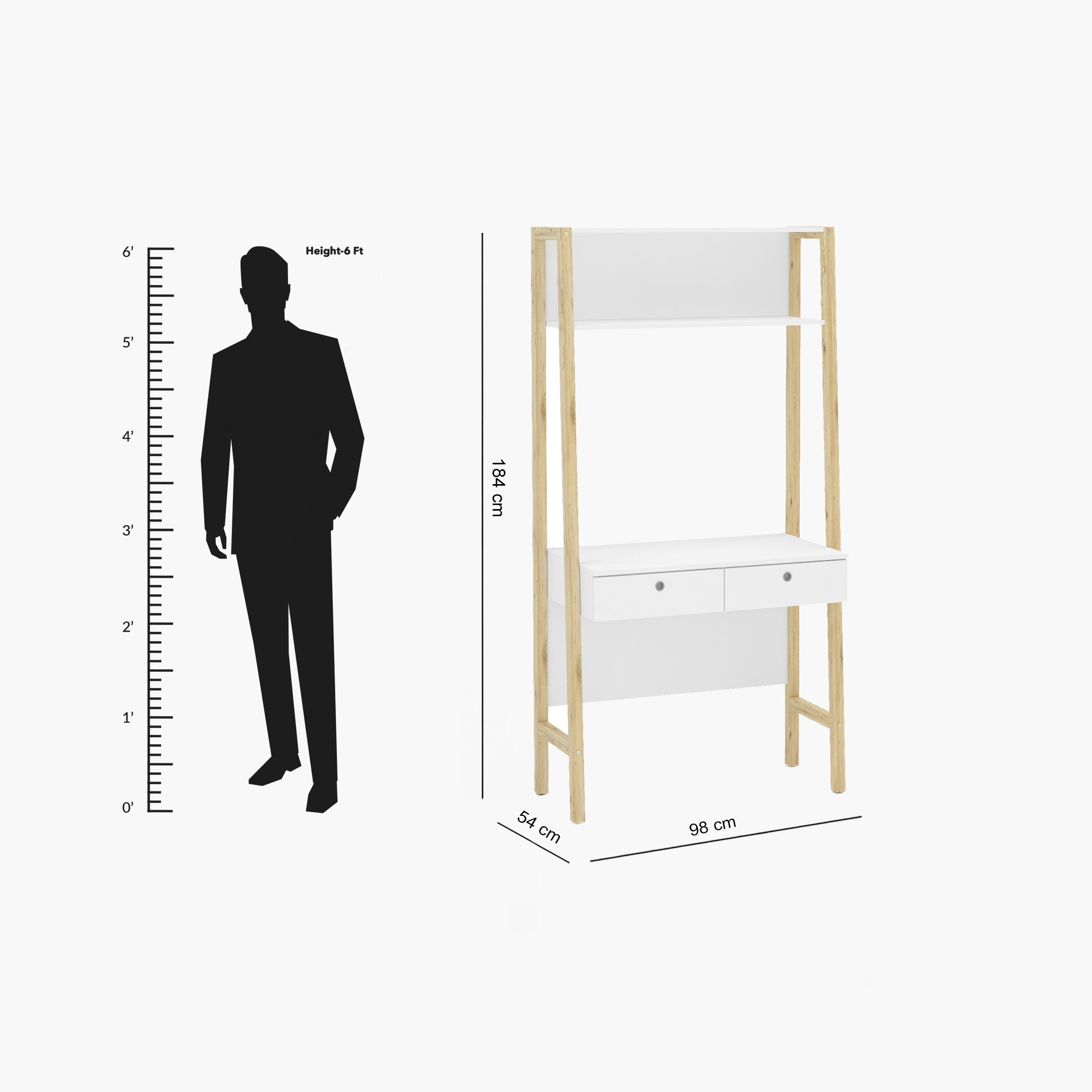 مكتب دراسة طويل بدرجين من أدلير-hbxfurniture-office-desks-image-15
