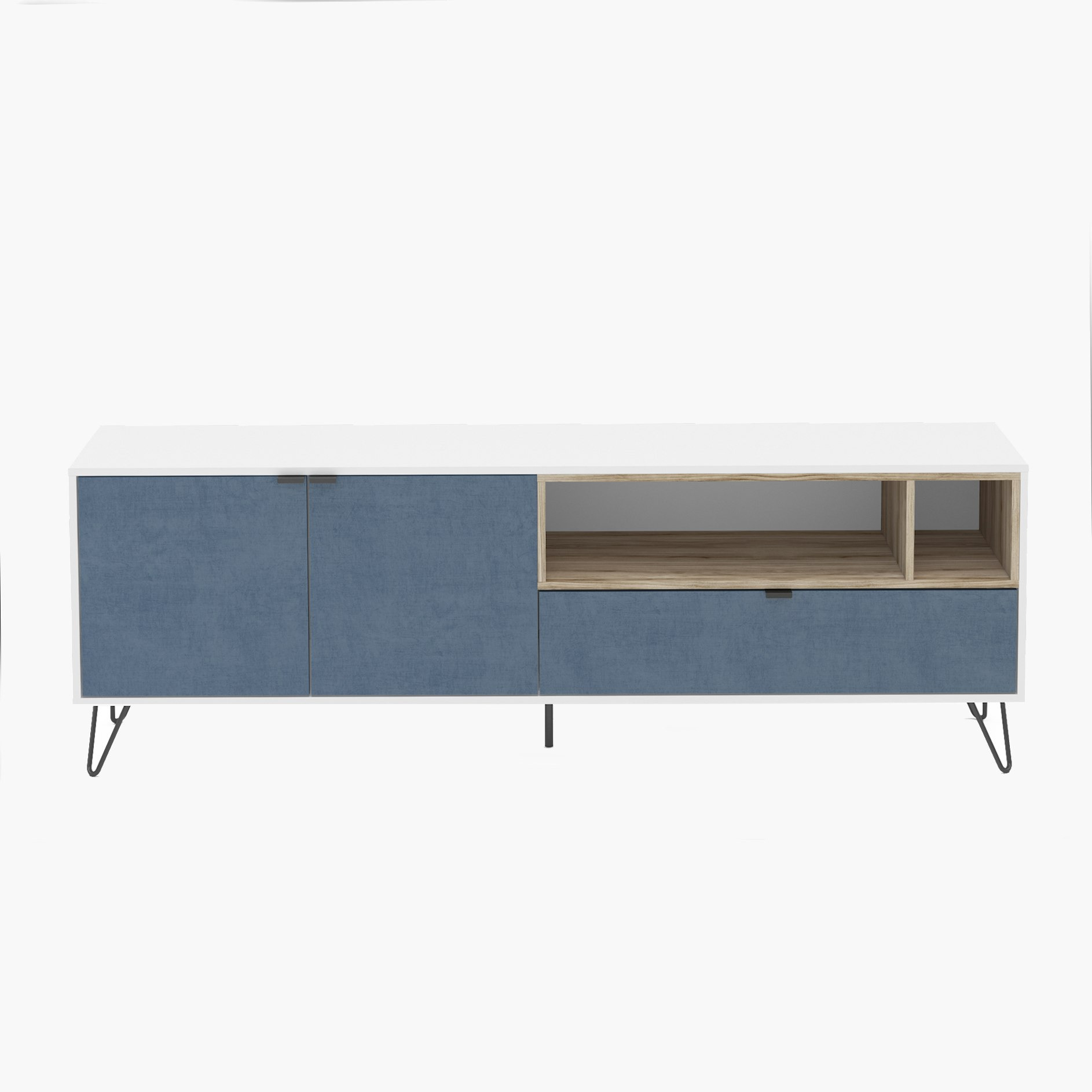 وحدة تلفزيون منخفضة بدرج واحد وبابين لأجهزة التلفاز حتي 70 بوصة من كايمان-hbxlivingroom-mediaunitsandstorage-tvunits-image-4