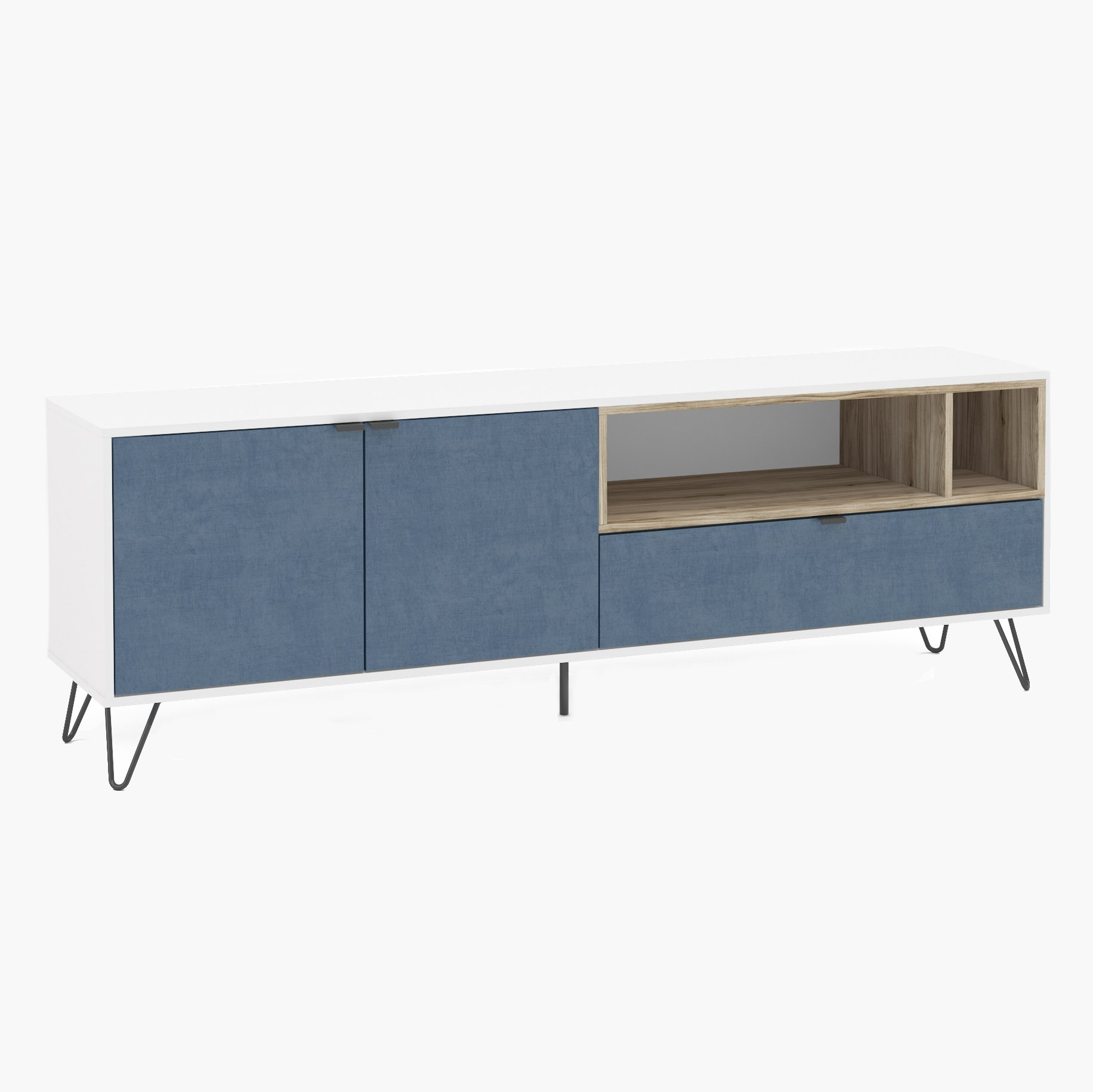 وحدة تلفزيون منخفضة بدرج واحد وبابين لأجهزة التلفاز حتي 70 بوصة من كايمان-hbxlivingroom-mediaunitsandstorage-tvunits-image-5