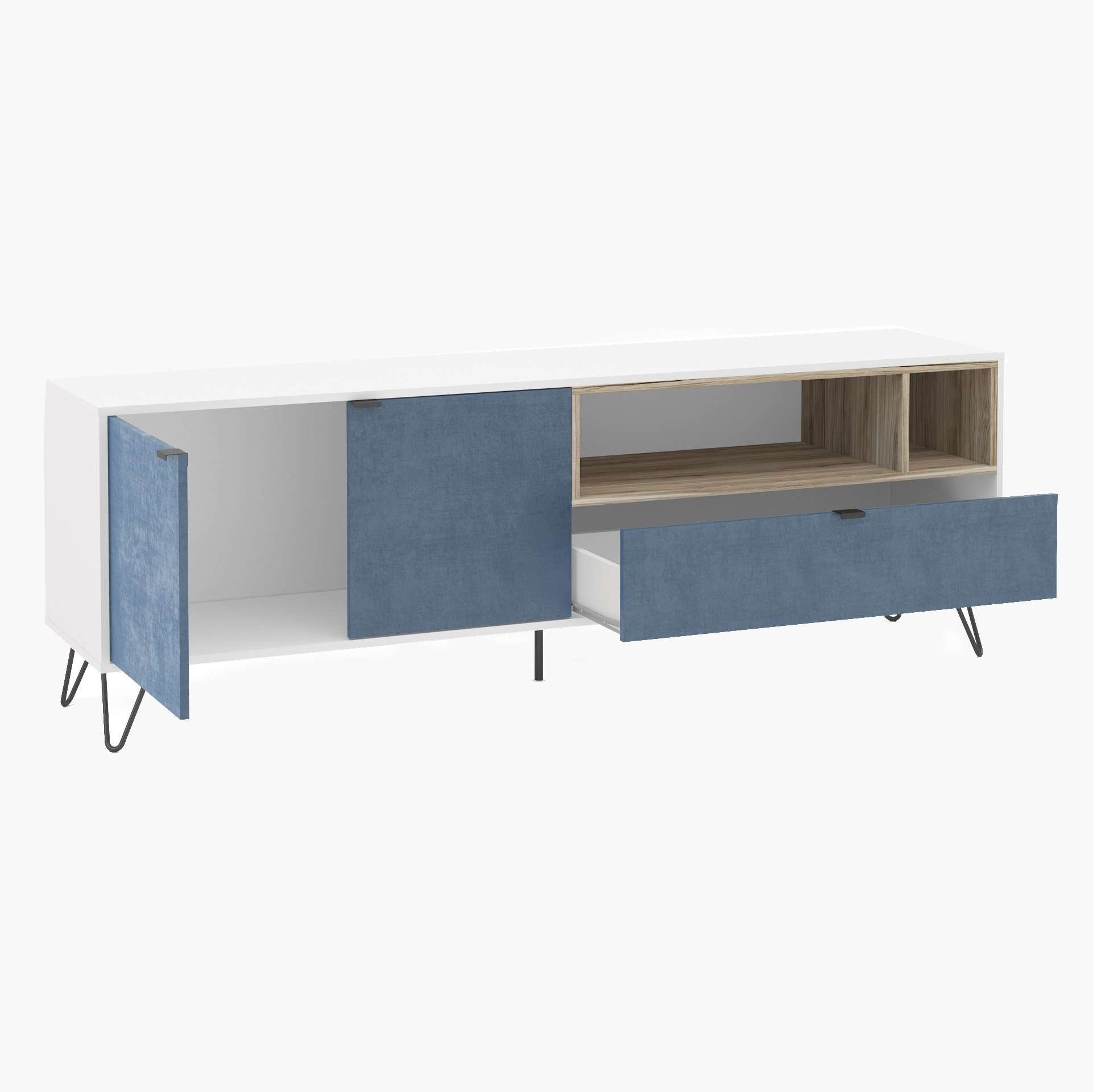 وحدة تلفزيون منخفضة بدرج واحد وبابين لأجهزة التلفاز حتي 70 بوصة من كايمان-hbxlivingroom-mediaunitsandstorage-tvunits-image-6