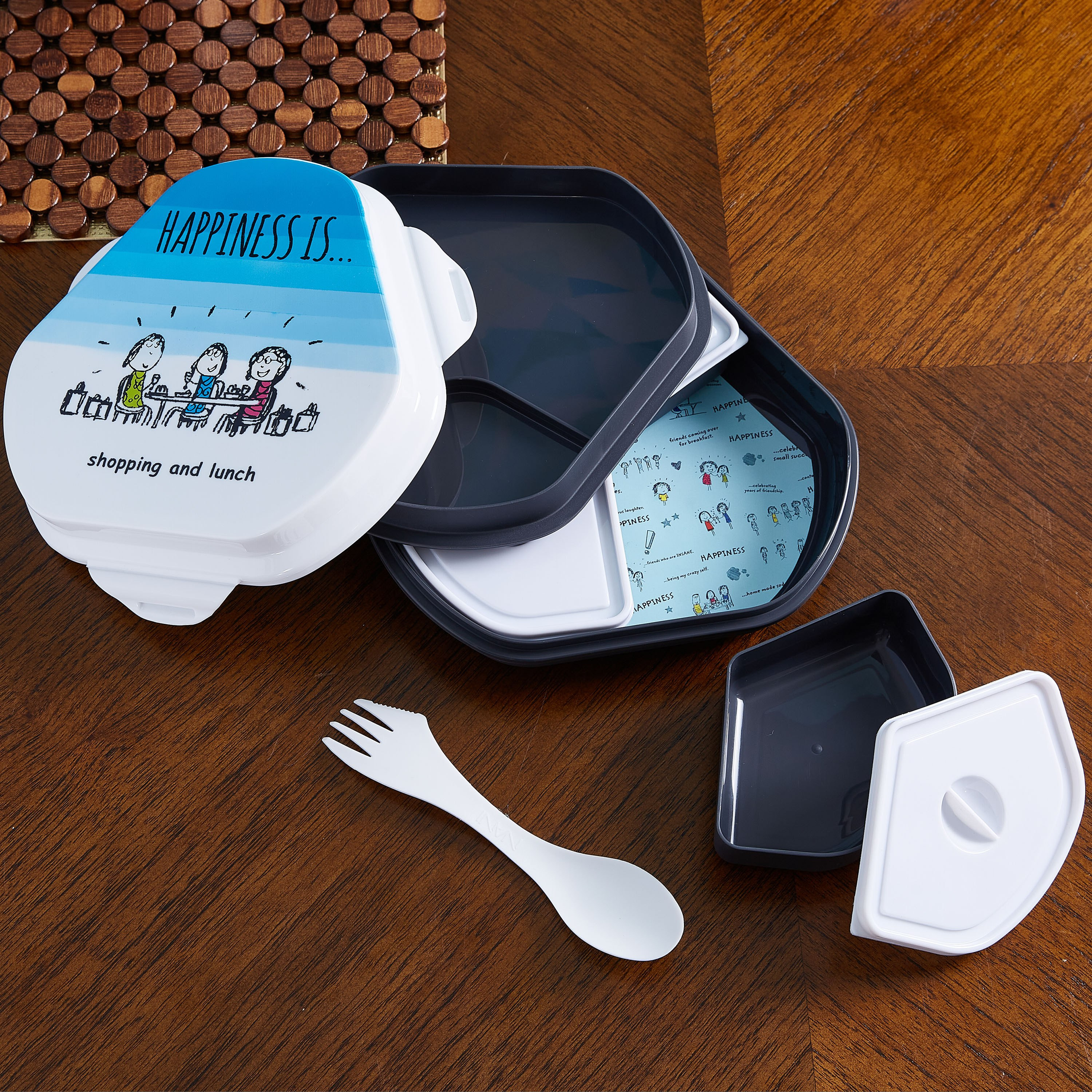 Happiness Printed Hunger Box-hbxhomeware-kitchenware-lunchbagsandboxes-image-2