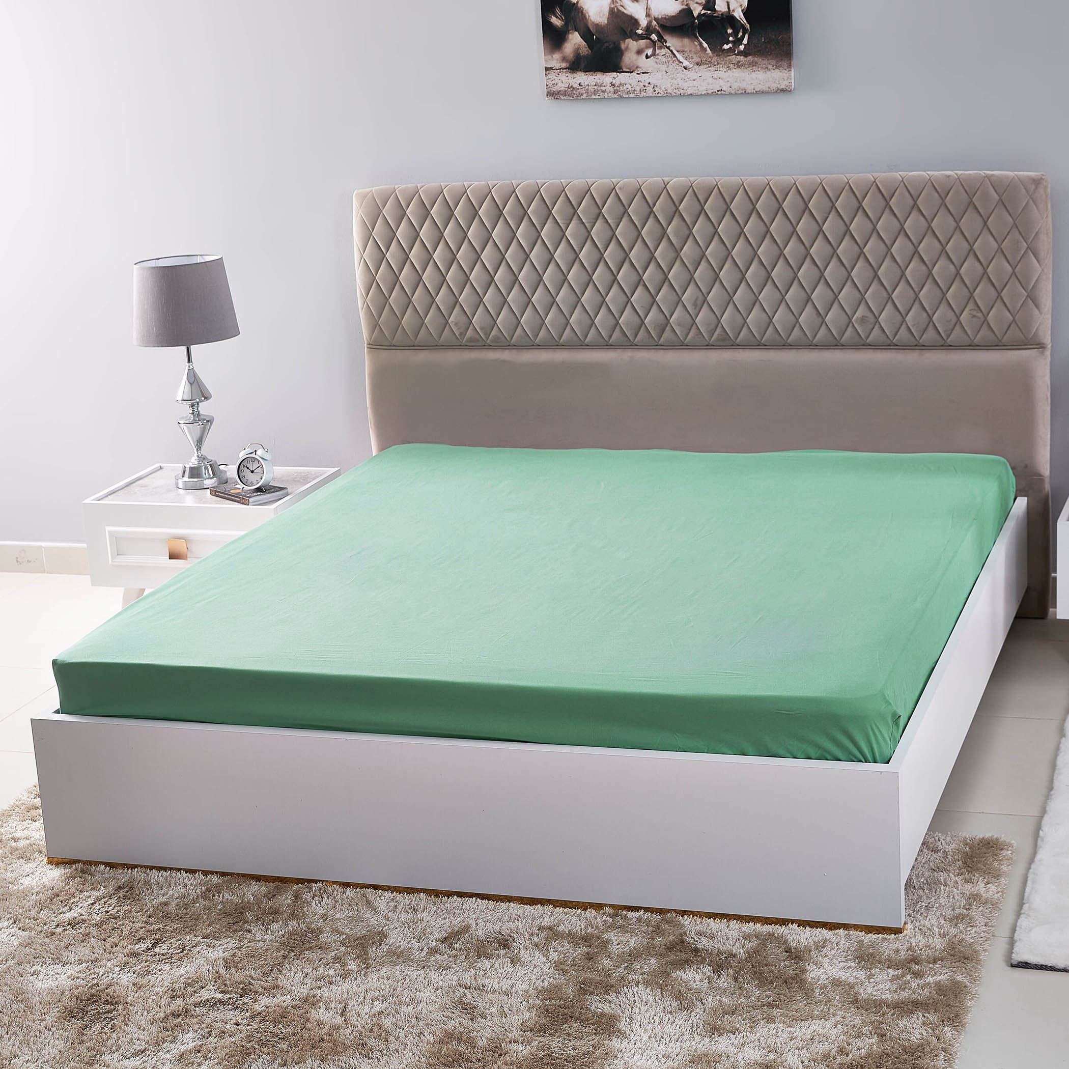 شرشف مطّاطي سادة مقاس كينج من بيلا - 180x200 سم-hbxhomeware-hbxbedroom-image-1