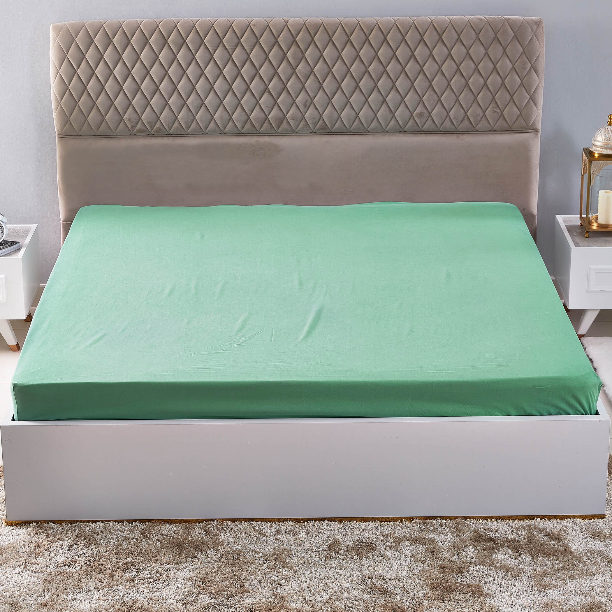 شرشف مطّاطي سادة مقاس كينج من بيلا - 180x200 سم-hbxhomeware-hbxbedroom-image-2