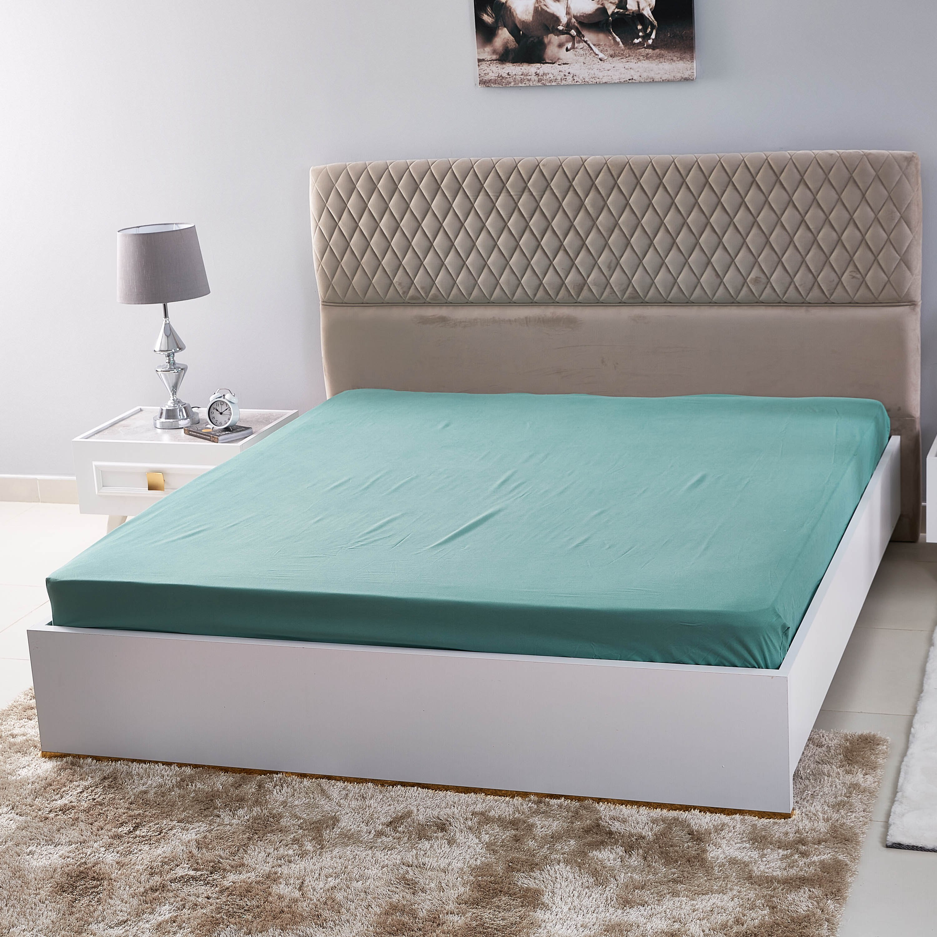 شرشف مطّاطي سادة مقاس كينج من بيلا - 180x200 سم-hbxhomeware-bedding-fittedsheets-image-1
