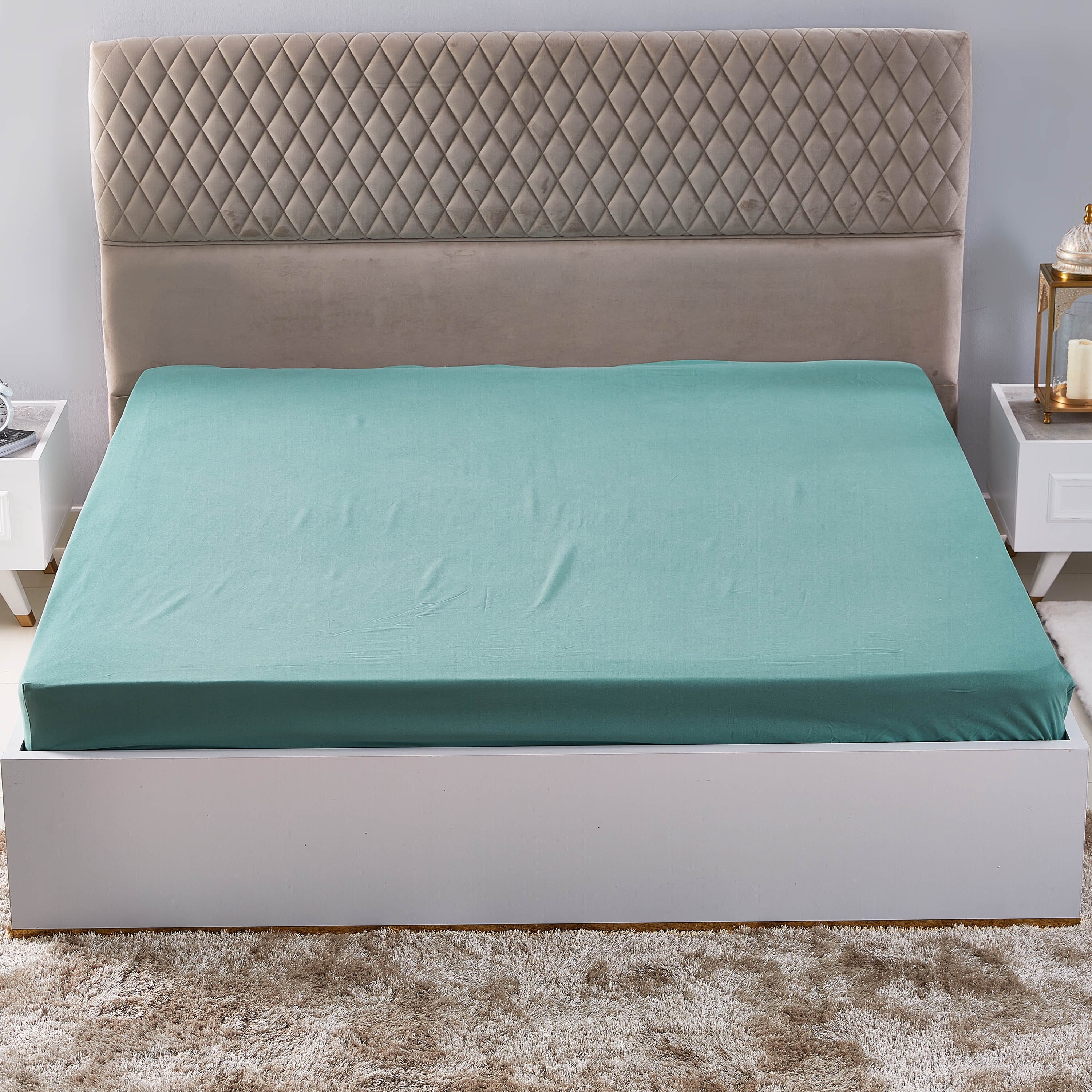 شرشف مطّاطي سادة مقاس كينج من بيلا - 180x200 سم-hbxhomeware-bedding-fittedsheets-image-3