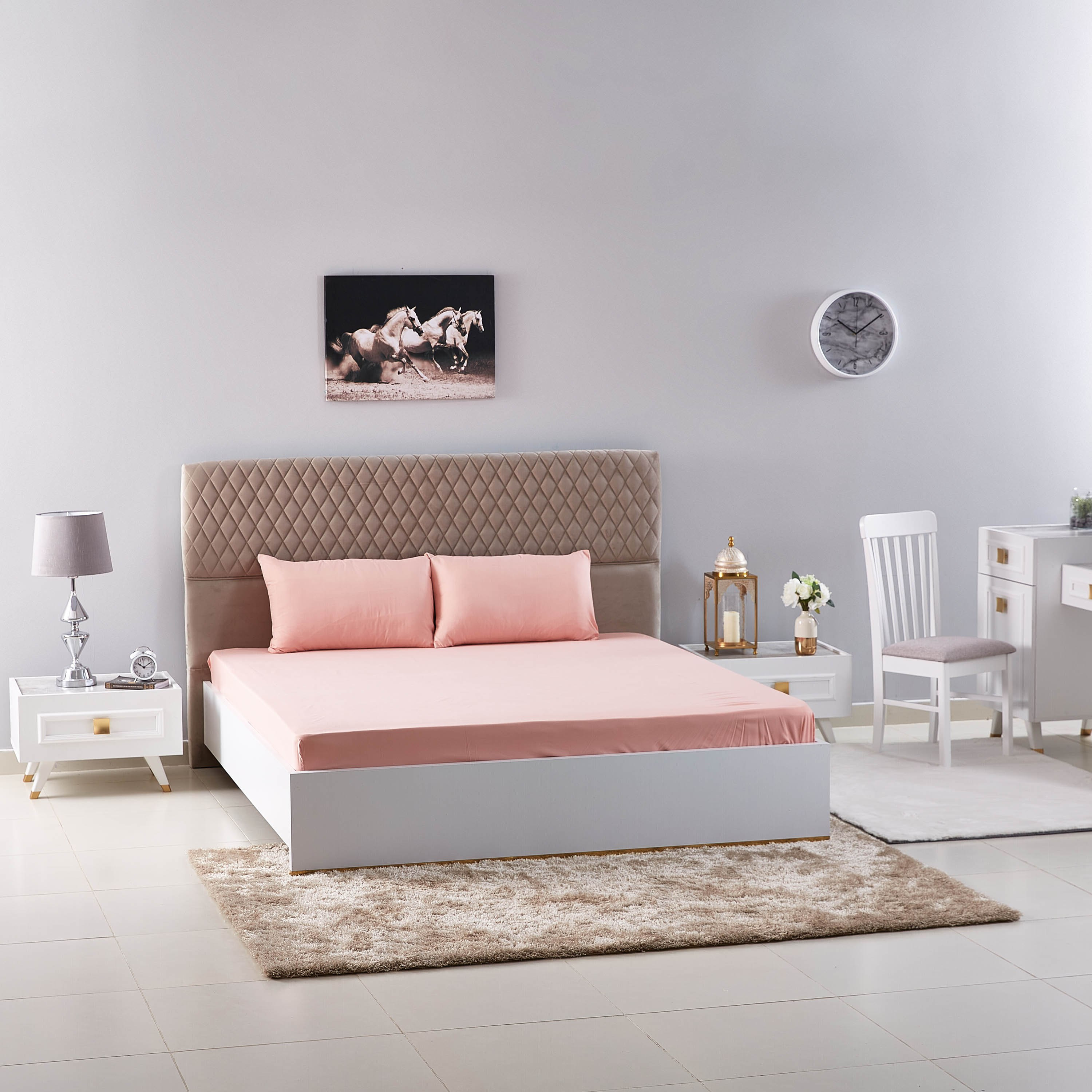 شرشف مطّاطي مقاس كينج سادة من بيلا - 180x200 سم-hbxhomeware-bedding-fittedsheets-image-2