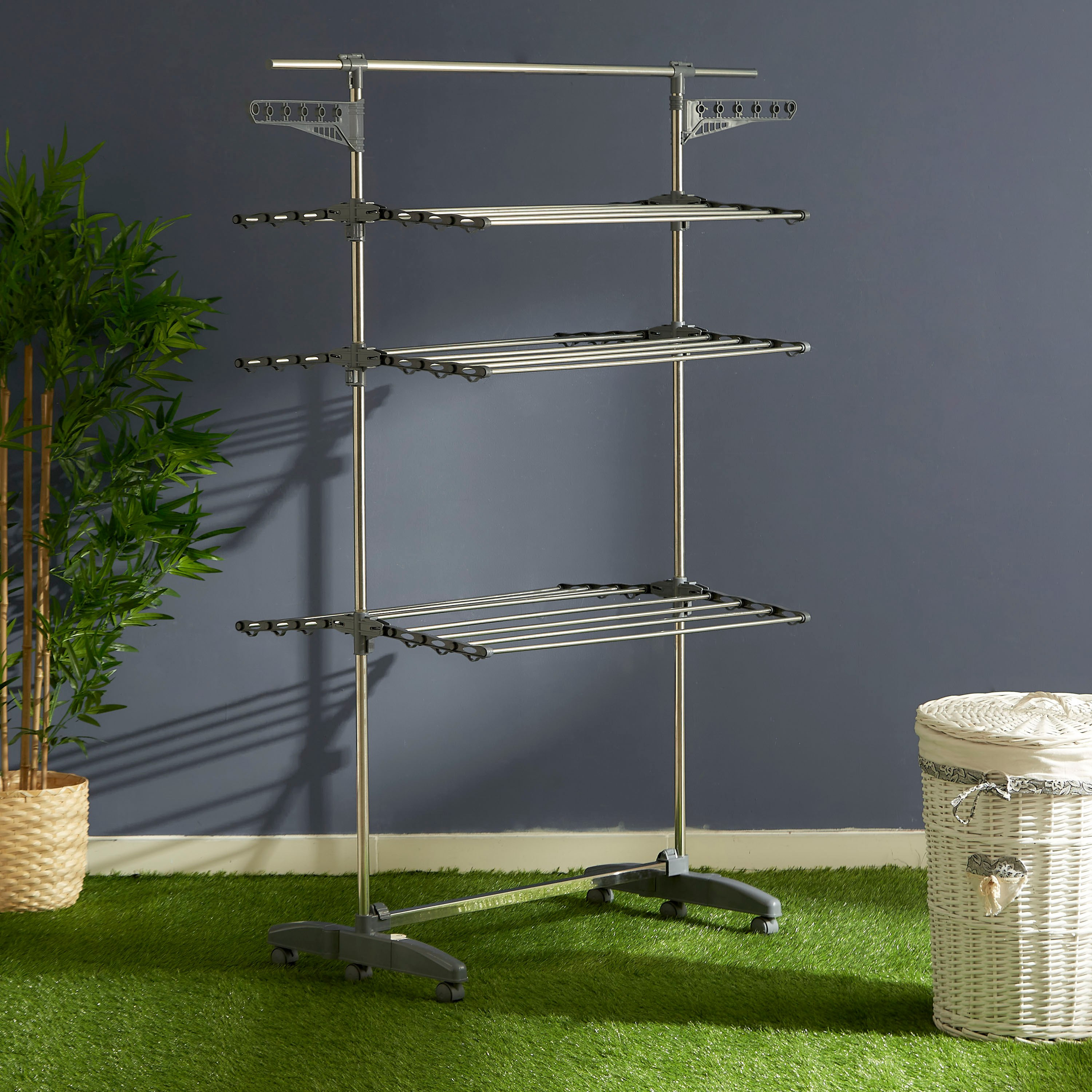 مجفف ملابس من دين - 140x65x170 سم-hbxhomeware-bathandlaundry-clothesdryingracks-image-1