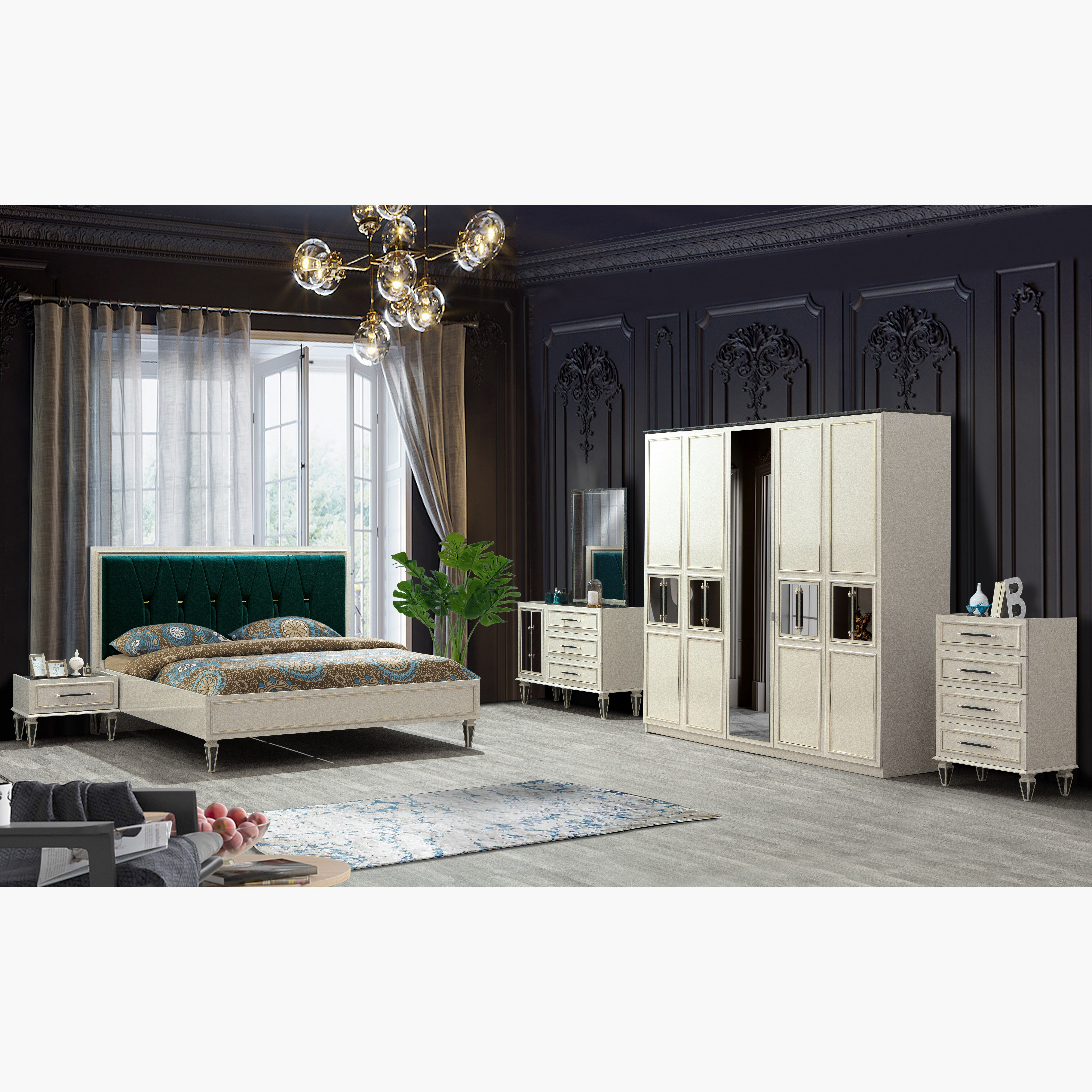 خزانة ملابس 5 أبواب بمرآة من ميسينا-hbxfurniture-wardrobes-image-5