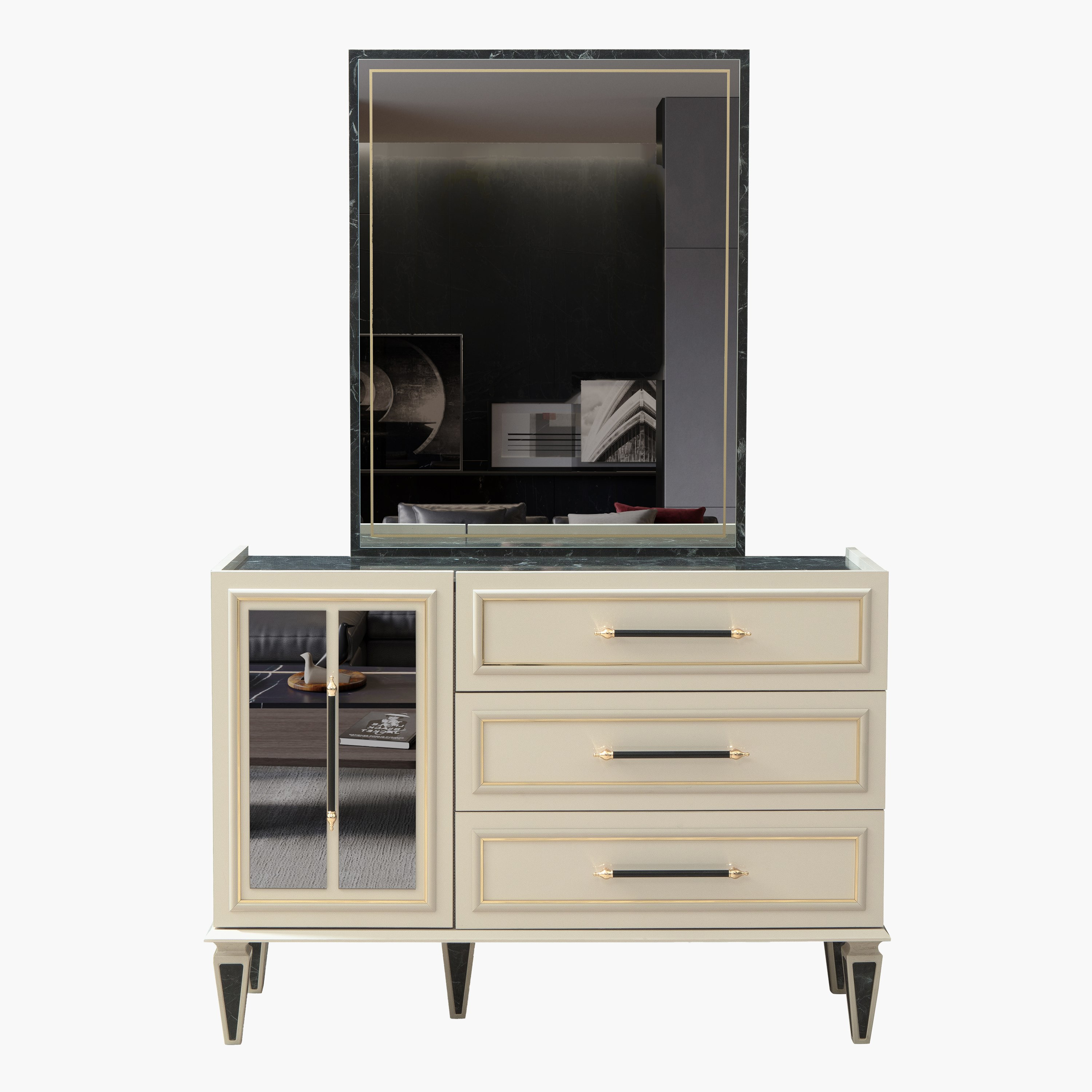 طقم غرفة نوم كينج 5 قطع من ميسينا - 180x200 سم-hbxbedroom-bedsandbedsets-bedroomsets-king-image-8