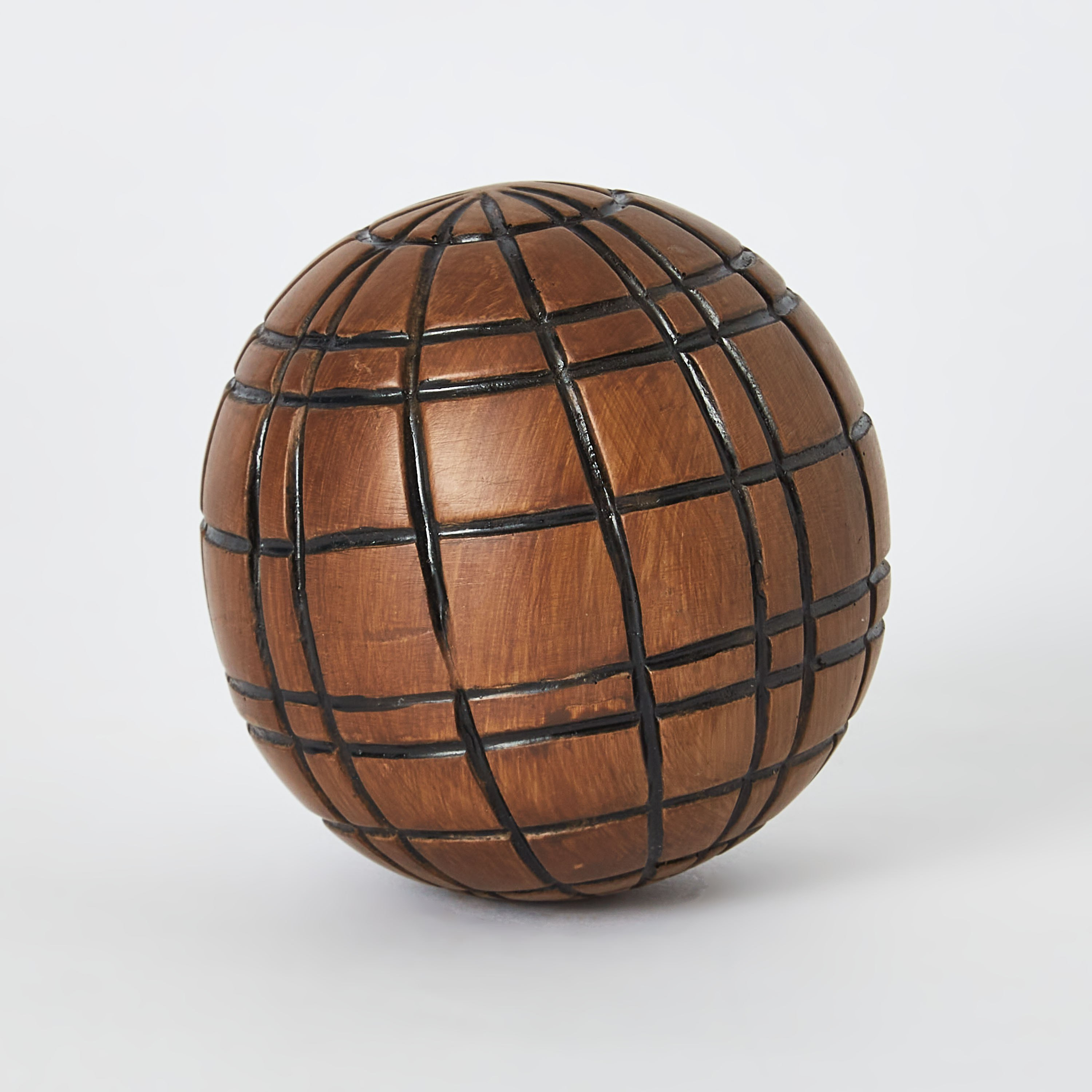 Oak Checked Polyresin Decorative Ball-hbxhomeware-homedecor-figurinesandornaments-image-5