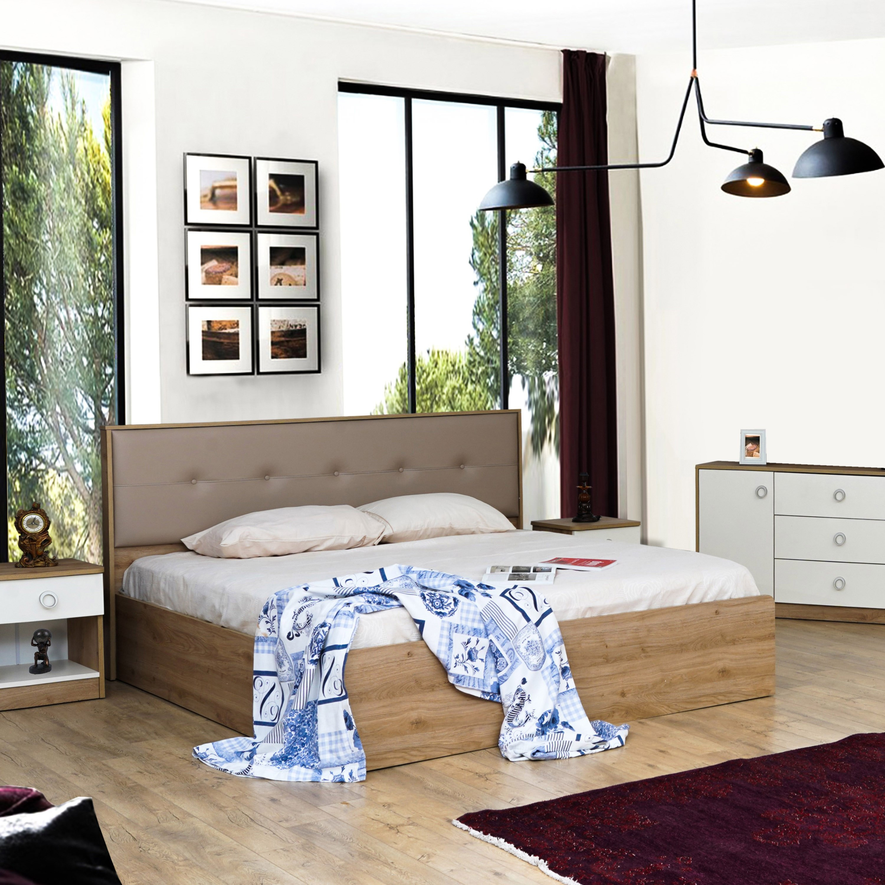 طقم غرفة نوم كينج 4 قطع دون مرآة - كارديز من موڤو - 180x200 سم-hbxbedroom-bedsandbedsets-bedroomsets-king-image-1