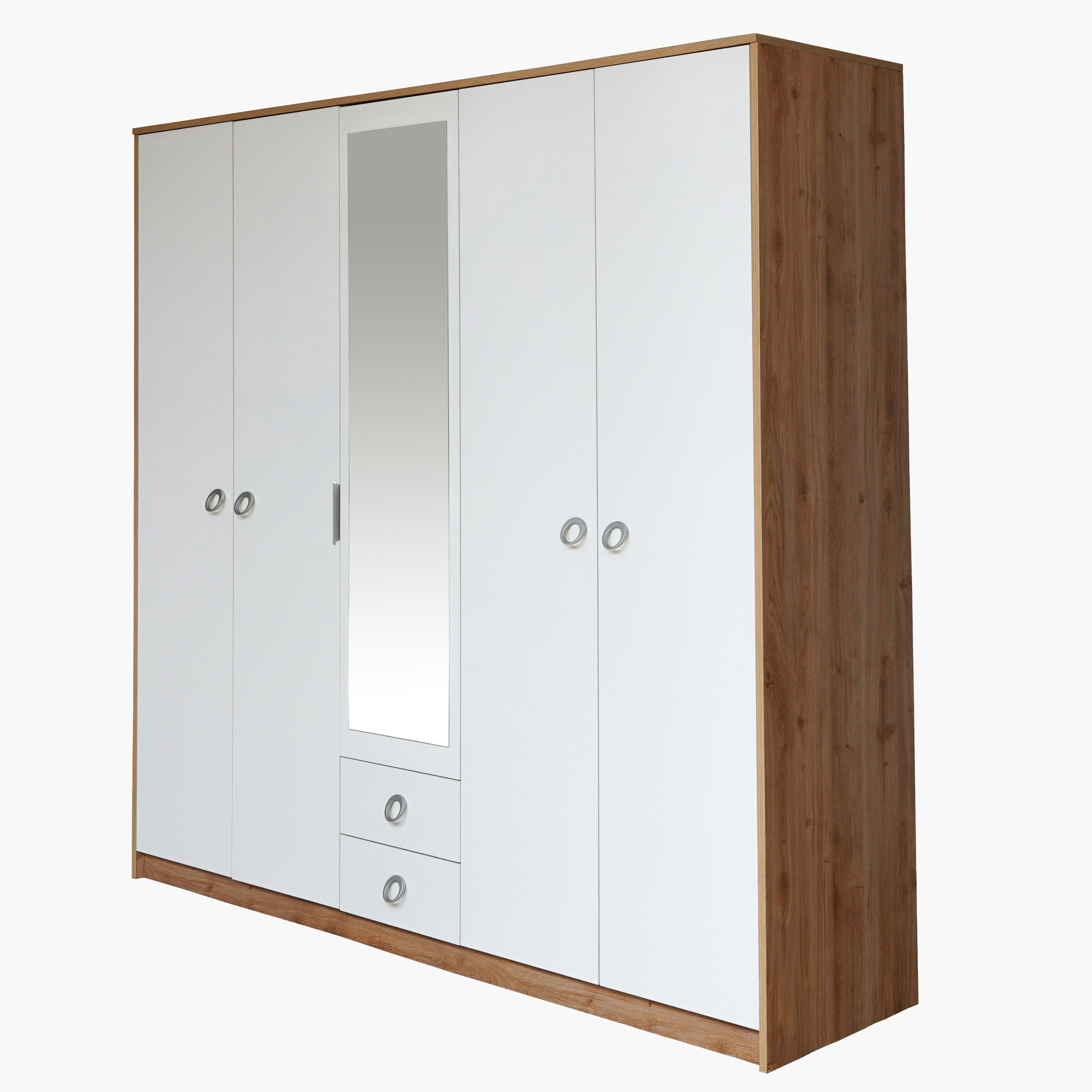 خزانة ملابس 5 أبواب بدرجين ومرآة - كارديز من موڤو-hbxfurniture-wardrobes-image-3
