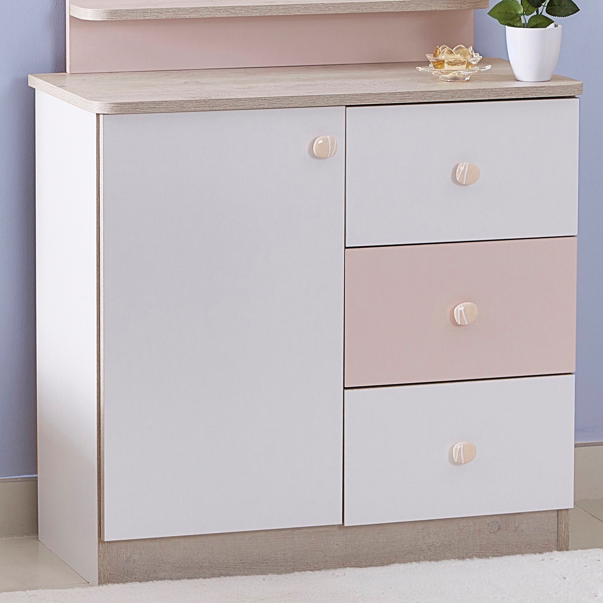 طاولة تزيين بباب واحد و3 أدراج دون مرآة من كاندي-hbxfurniture-kidsroom-kidsdressersandmirrors-image-1