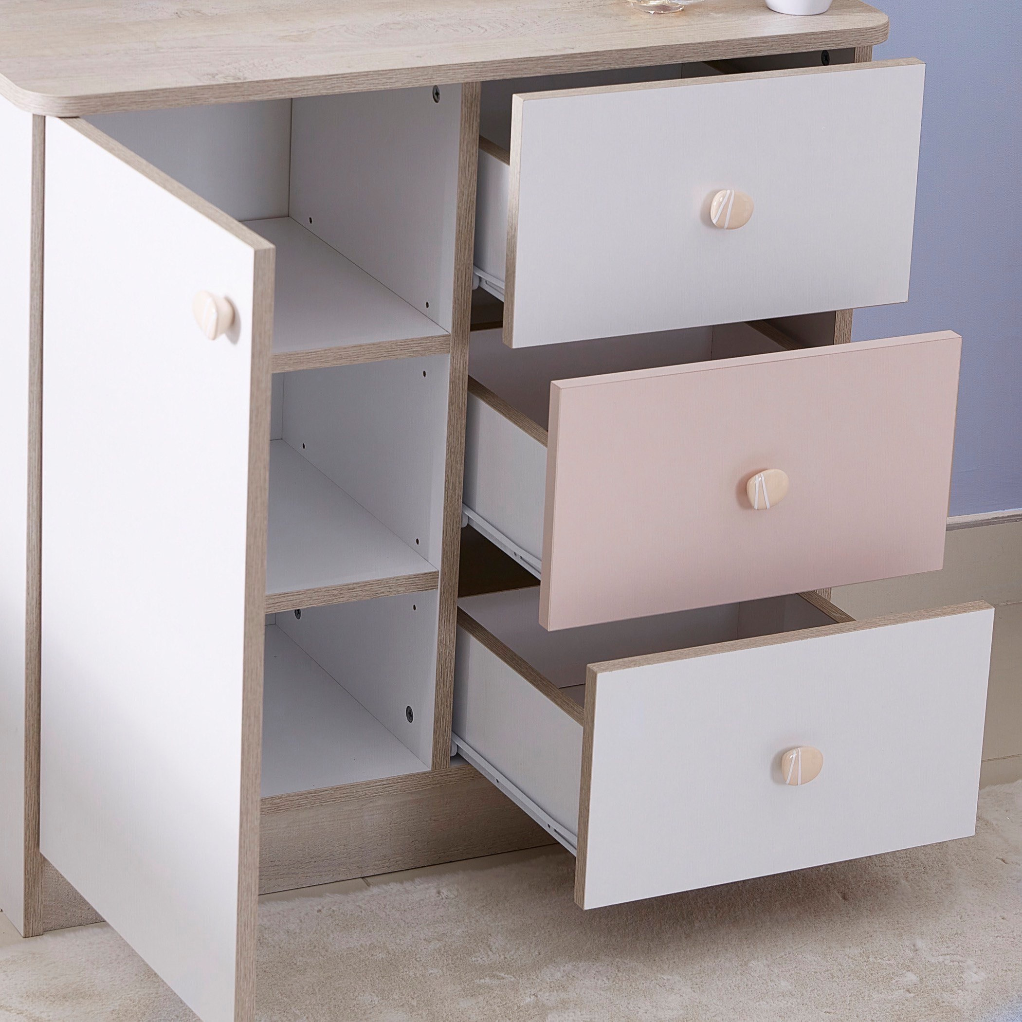 طاولة تزيين بباب واحد و3 أدراج دون مرآة من كاندي-hbxfurniture-kidsroom-kidsdressersandmirrors-image-2