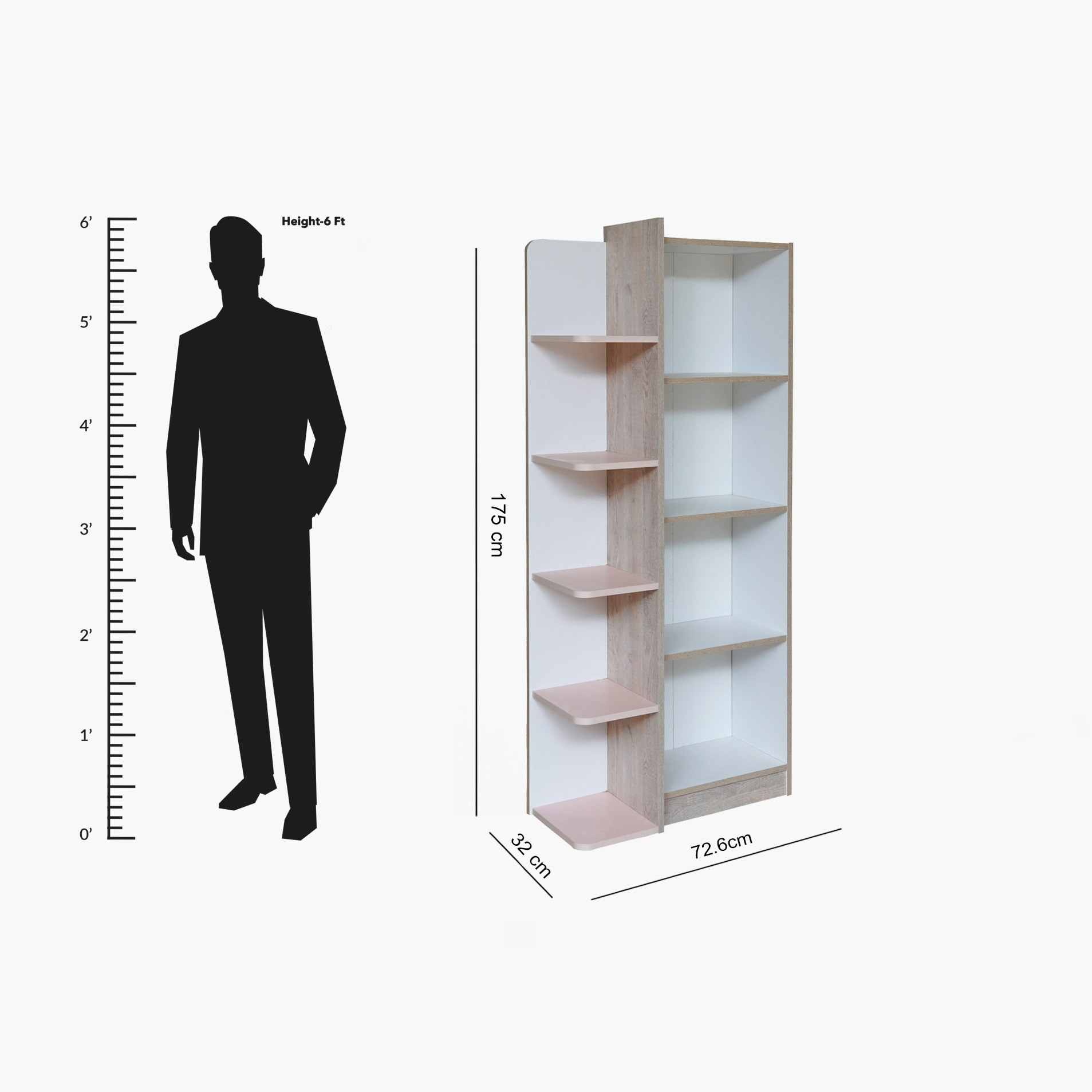 Candy 5-Tier Book Case-hbxfurniture-office-bookcases-image-7