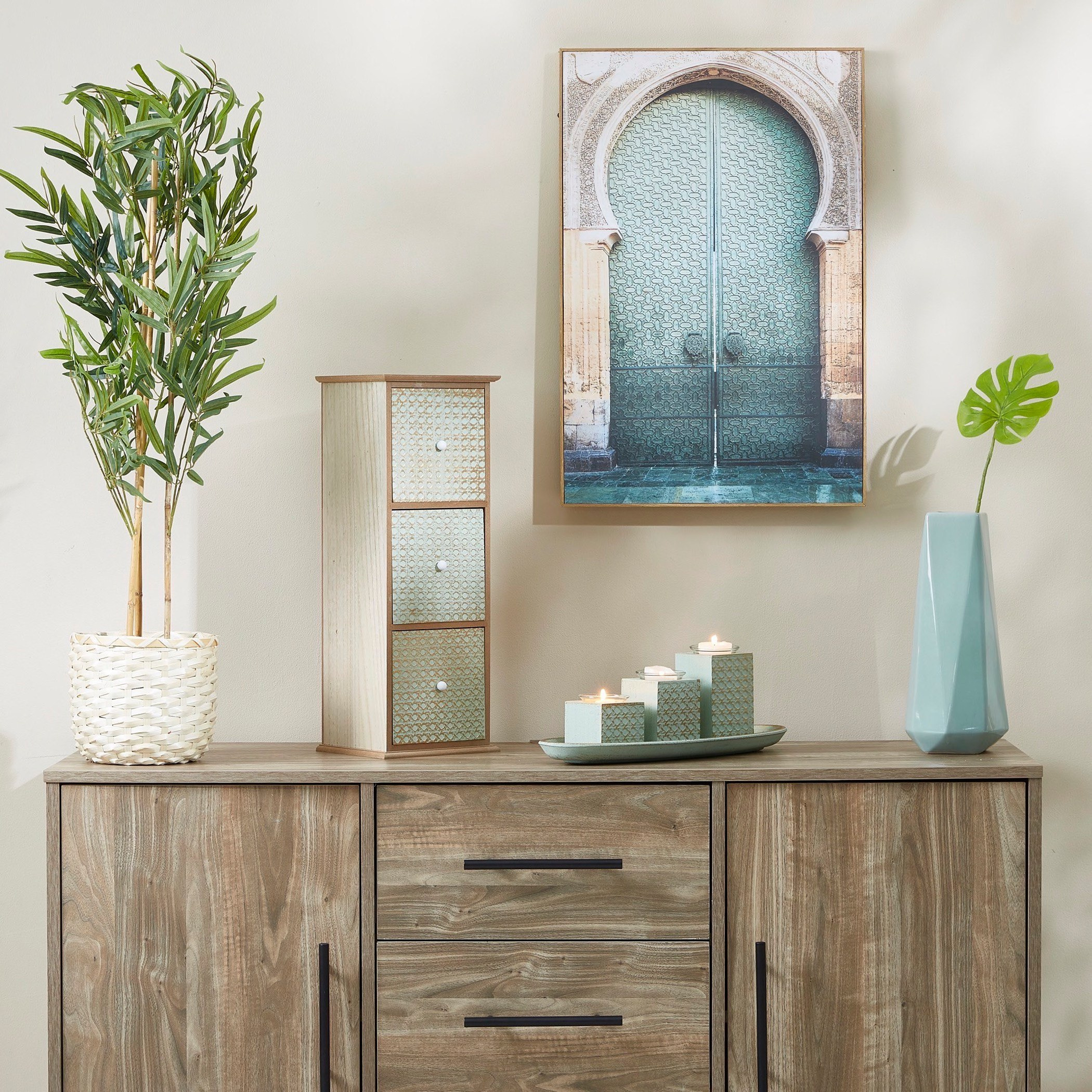 Zyla Basket Weave Wooden Candleholder-hbxlivingroom-decorandaccessories-candleholders-image-5
