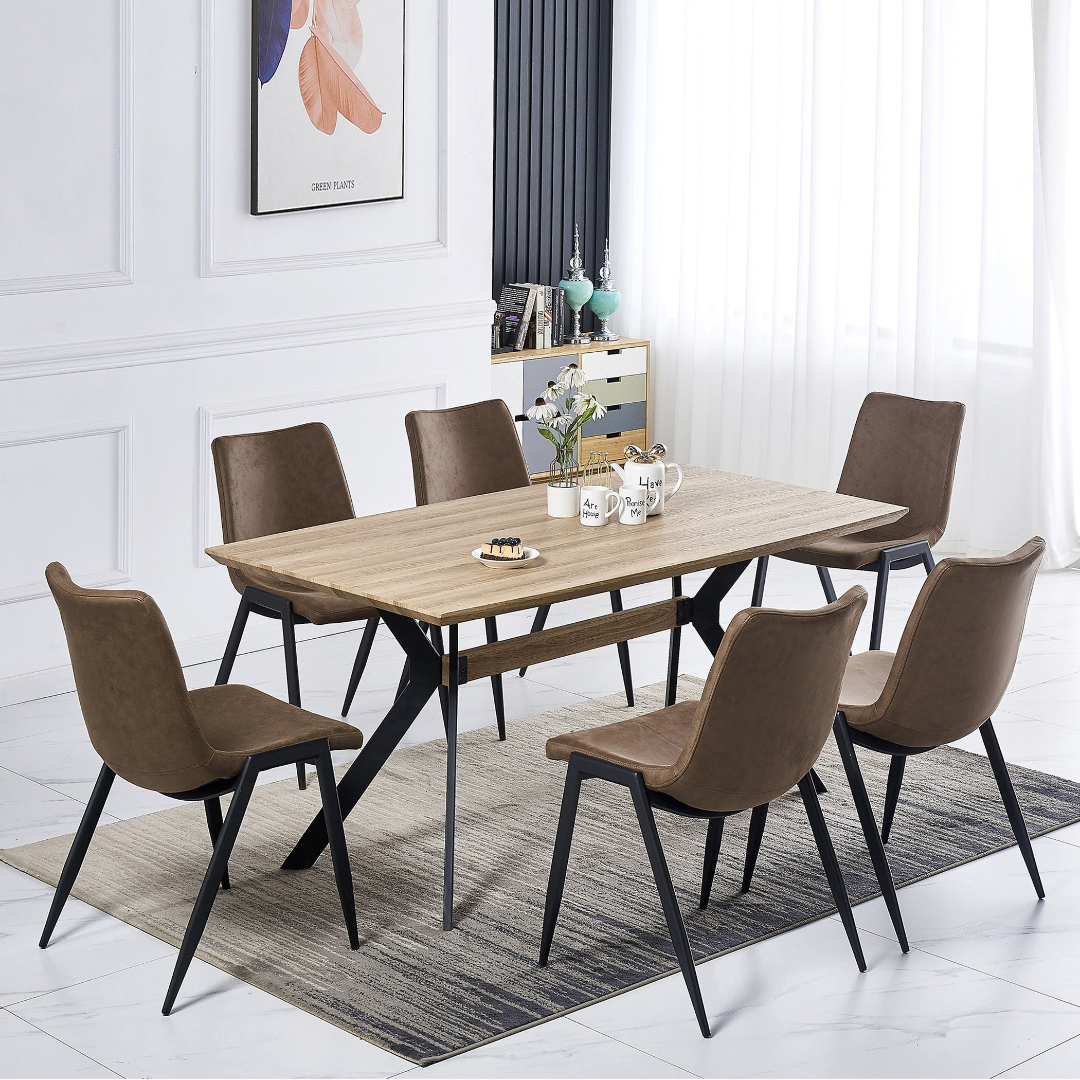 طقم سفرة 6 مقاعد من توباز-hbxfurniture-diningtablesandsets-diningsets-sixseater-image-1