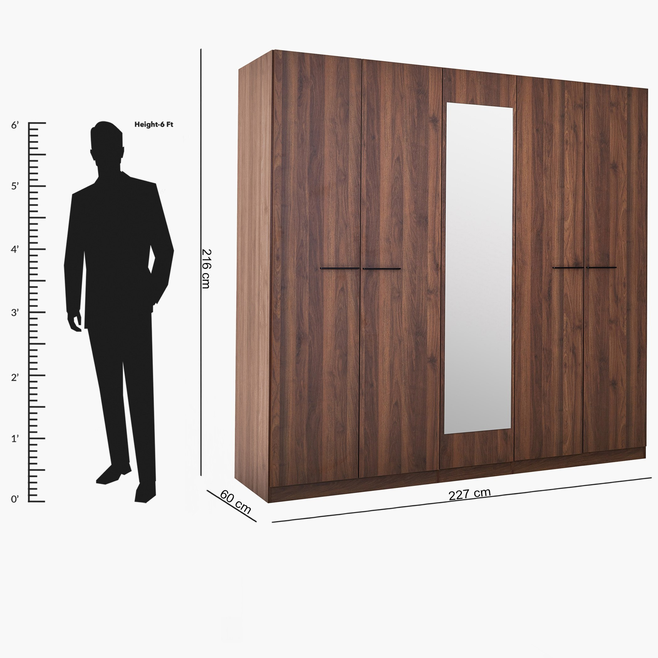 خزانة ملابس 5 أبواب بمرآة من ماجيستيك-hbxfurniture-wardrobes-image-7