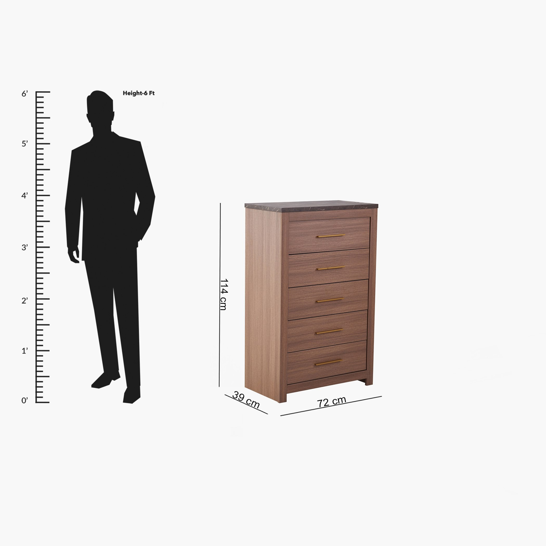 وحدة 5 أدراج من كاينا-hbxfurniture-dressersandchests-chestofdrawers-image-8