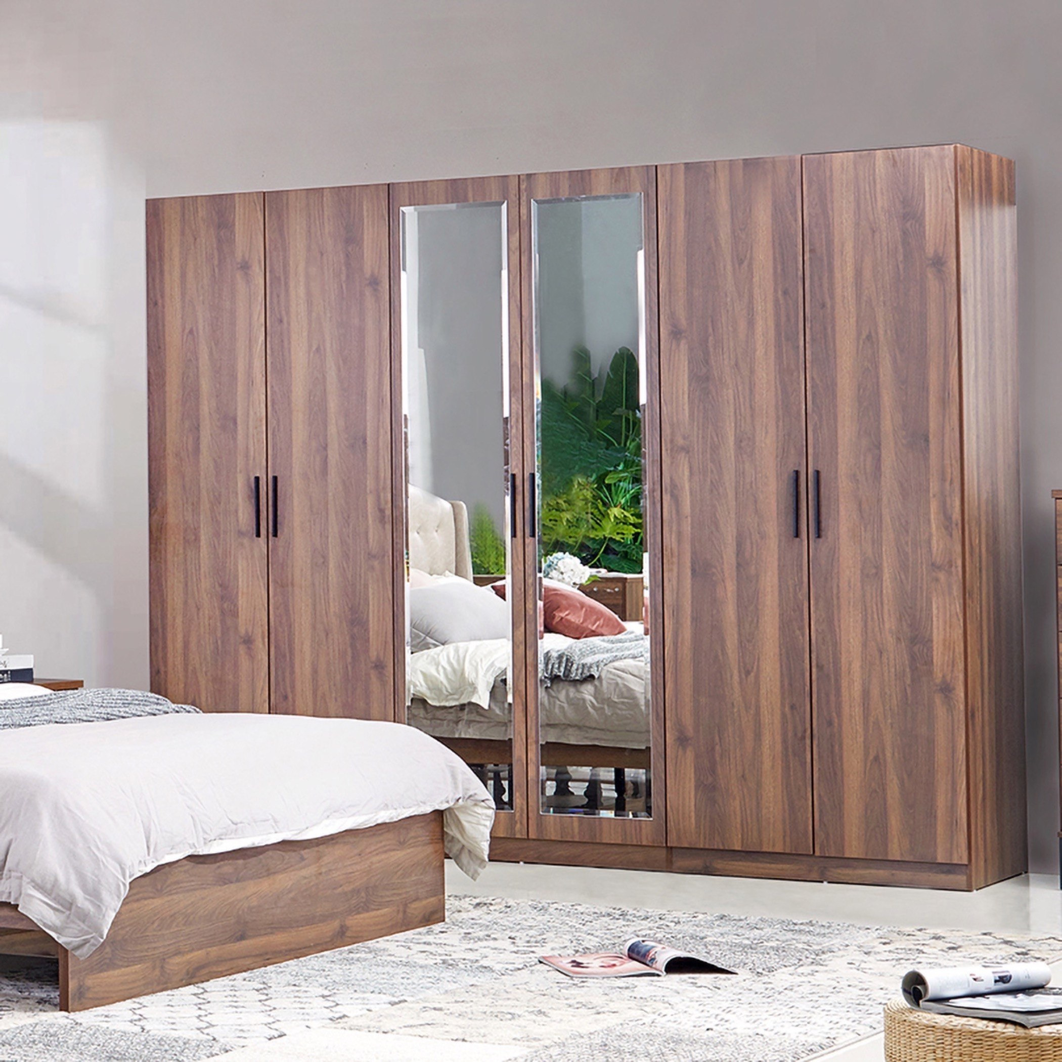 خزانة ملابس 6 أبواب بمرآتين من أريزونا-hbxfurniture-wardrobes-image-1