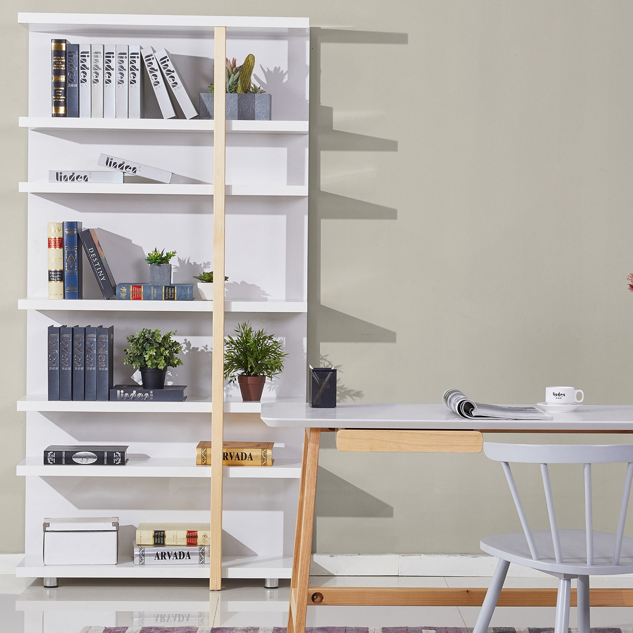 خزانة كتب 7 أرفف من السويد-hbxfurniture-office-bookcases-image-1