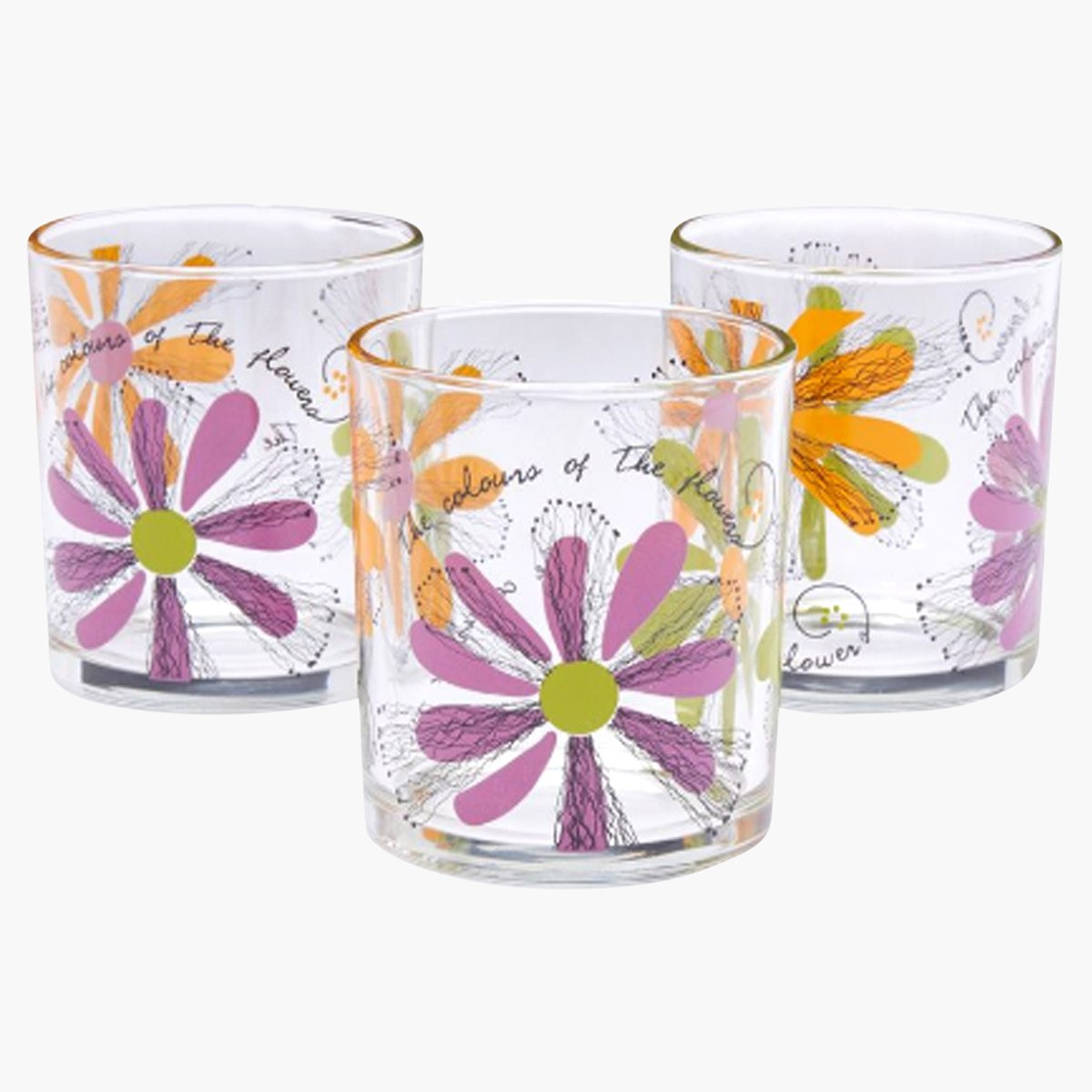 أكواب قصيرة بطبعات أزهار من ديكوفر- طقم من 3 قطع-hbxhomeware-hbxkitchen-image-1