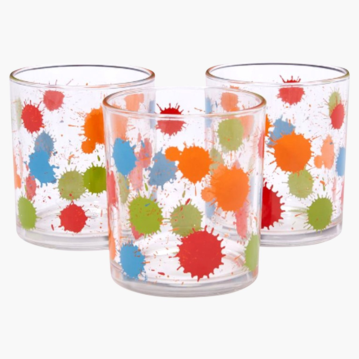 كاسات زجاجيّة قصيرة بطبعات من ديكوفر- طقم من 3 قطع-hbxhomeware-hbxkitchen-image-1