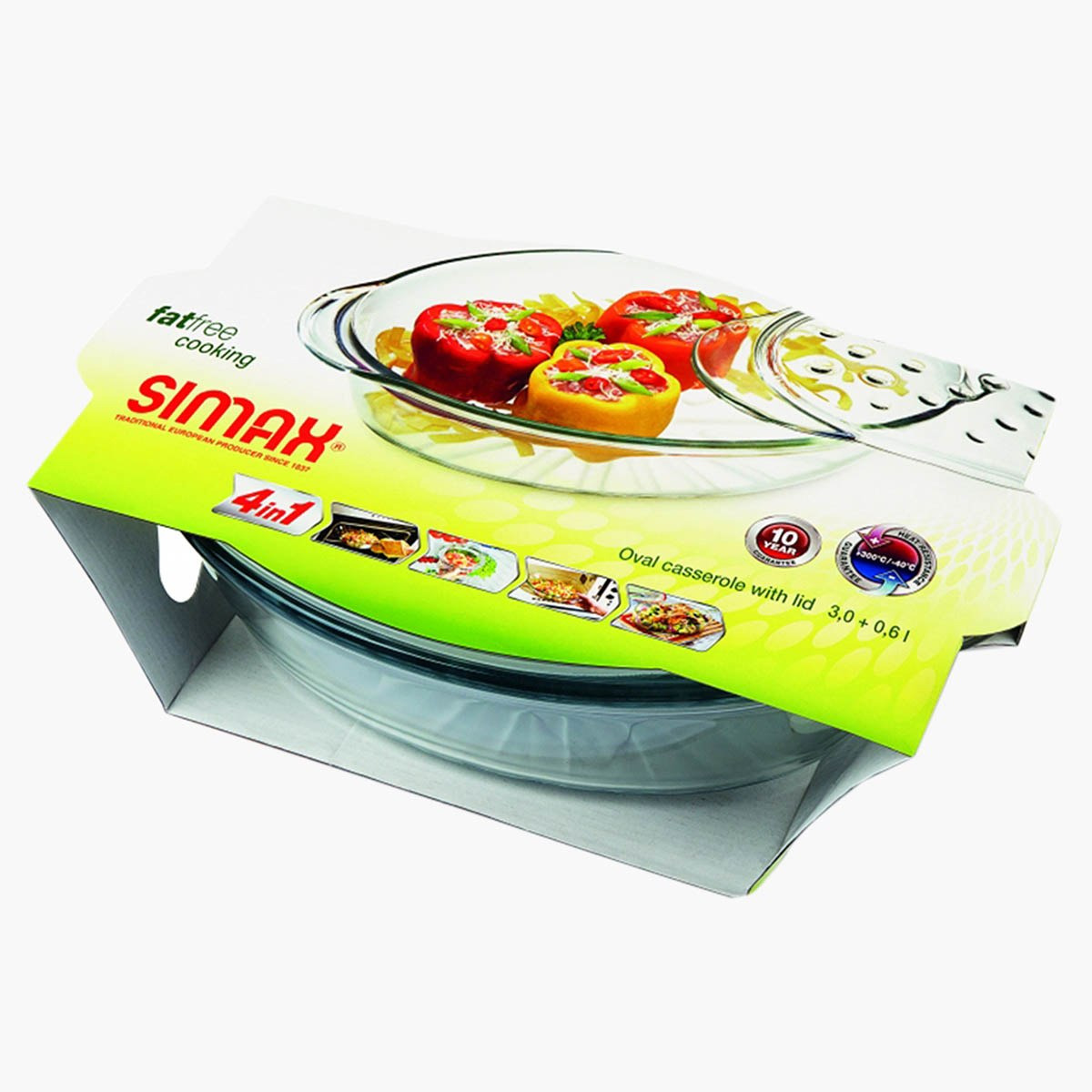 وعاء زجاجي بيضاوي بغطاء من سيماكس - 3 لتر-hbxkitchen-kitchenware-foodpreparation-image-1