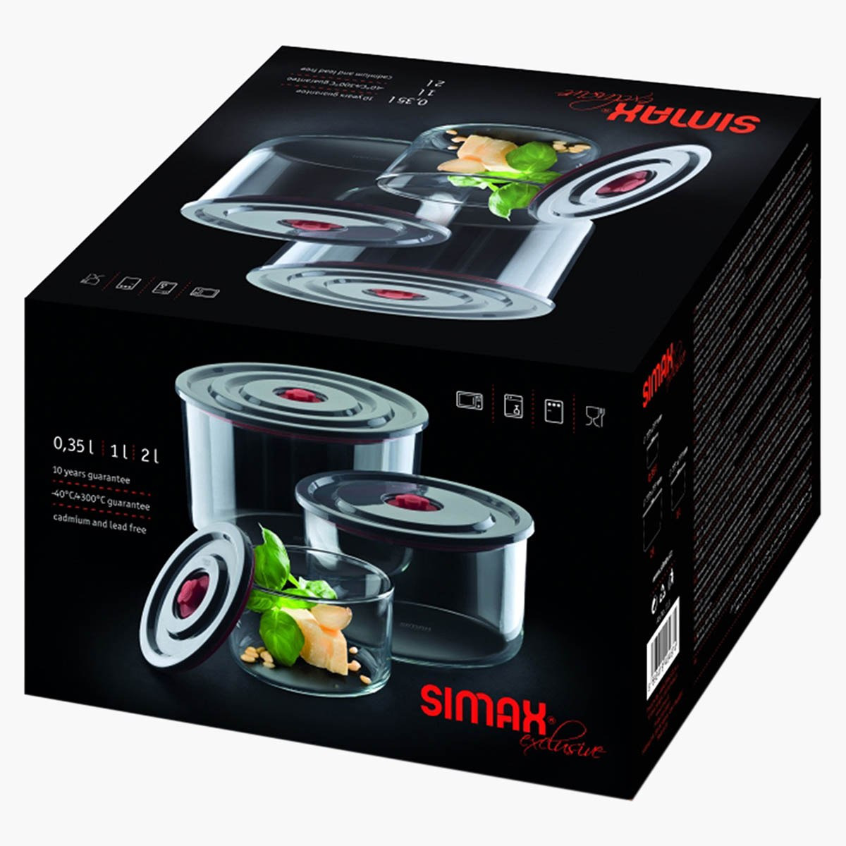 Simax Storage 3-Piece Double Walled Container Set with Lid - 2000 ml-hbxhomeware-hbxkitchen-image-1