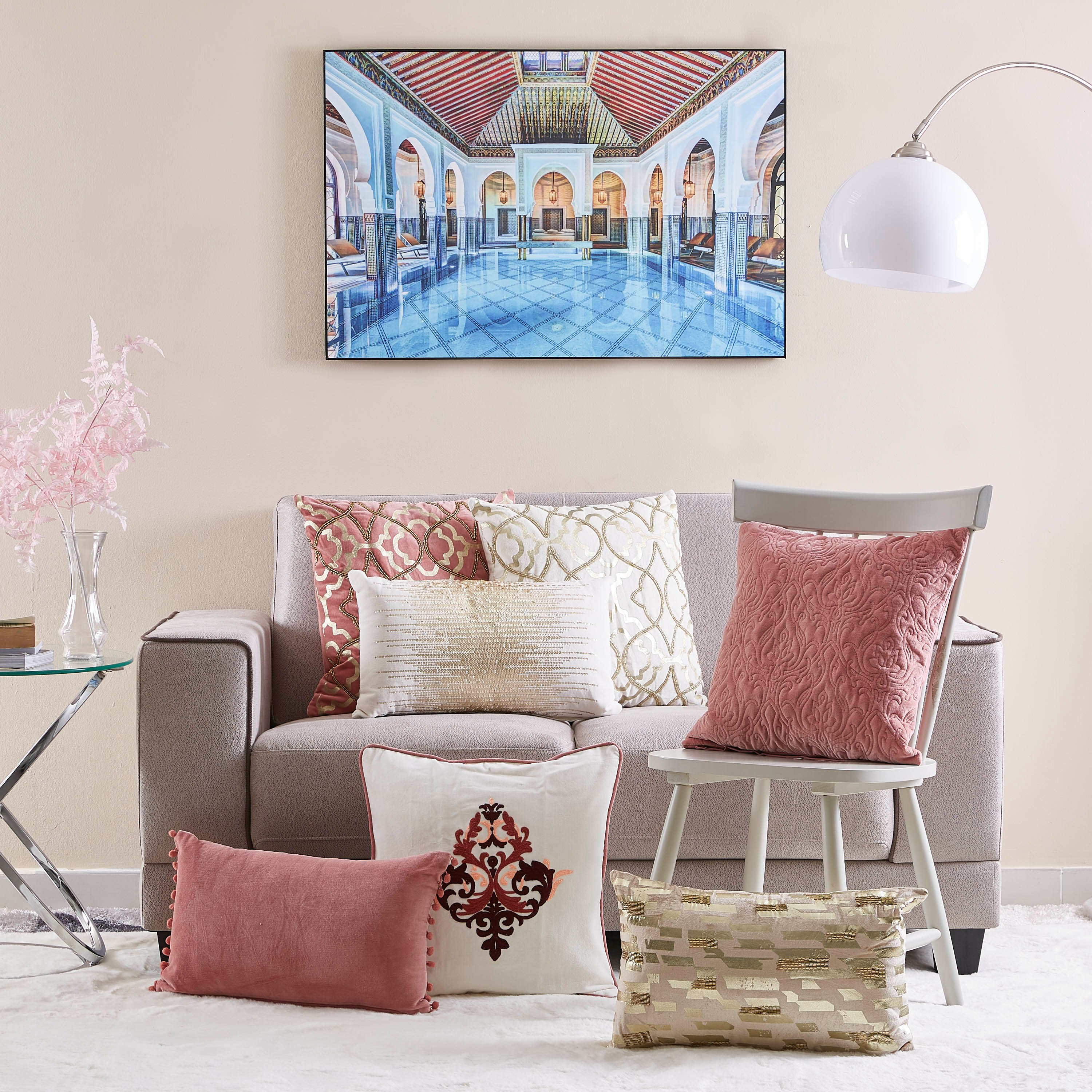 غطاء وسادة مخملية قطن مطرّزة من بوتيك مورين- 45x45 سم-hbxhomeware-cushionsandcovers-cushioncovers-image-3