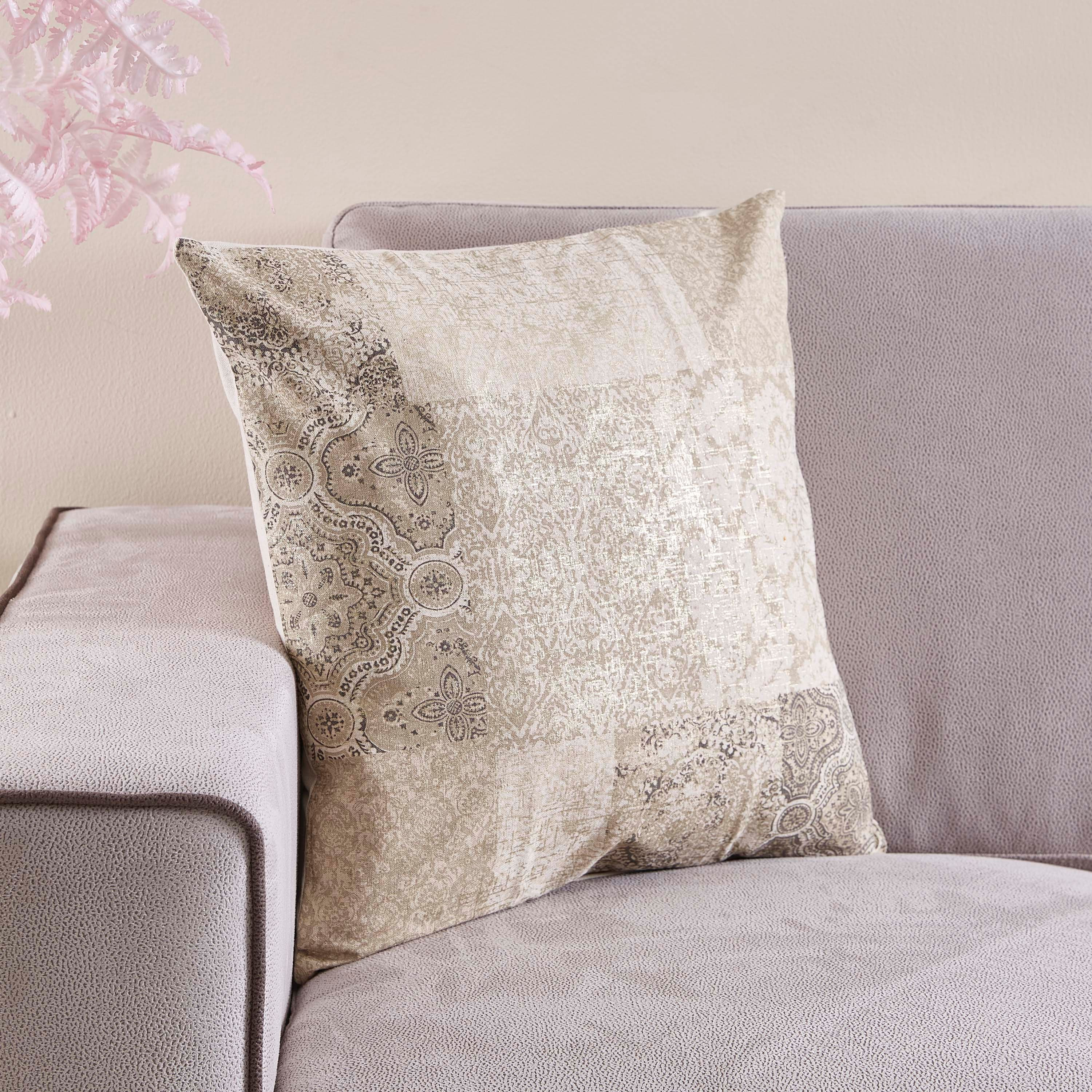 غطاء وسادة بطبعات رقعة من كازي - 45 × 45 سم-hbxhomeware-cushionsandcovers-cushioncovers-image-1