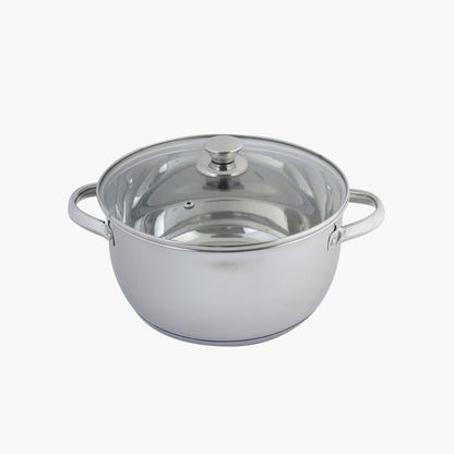 Stilo Stainless Steel Induction Casserole with Glass Lid - 3.1 L-Cookware-image-1